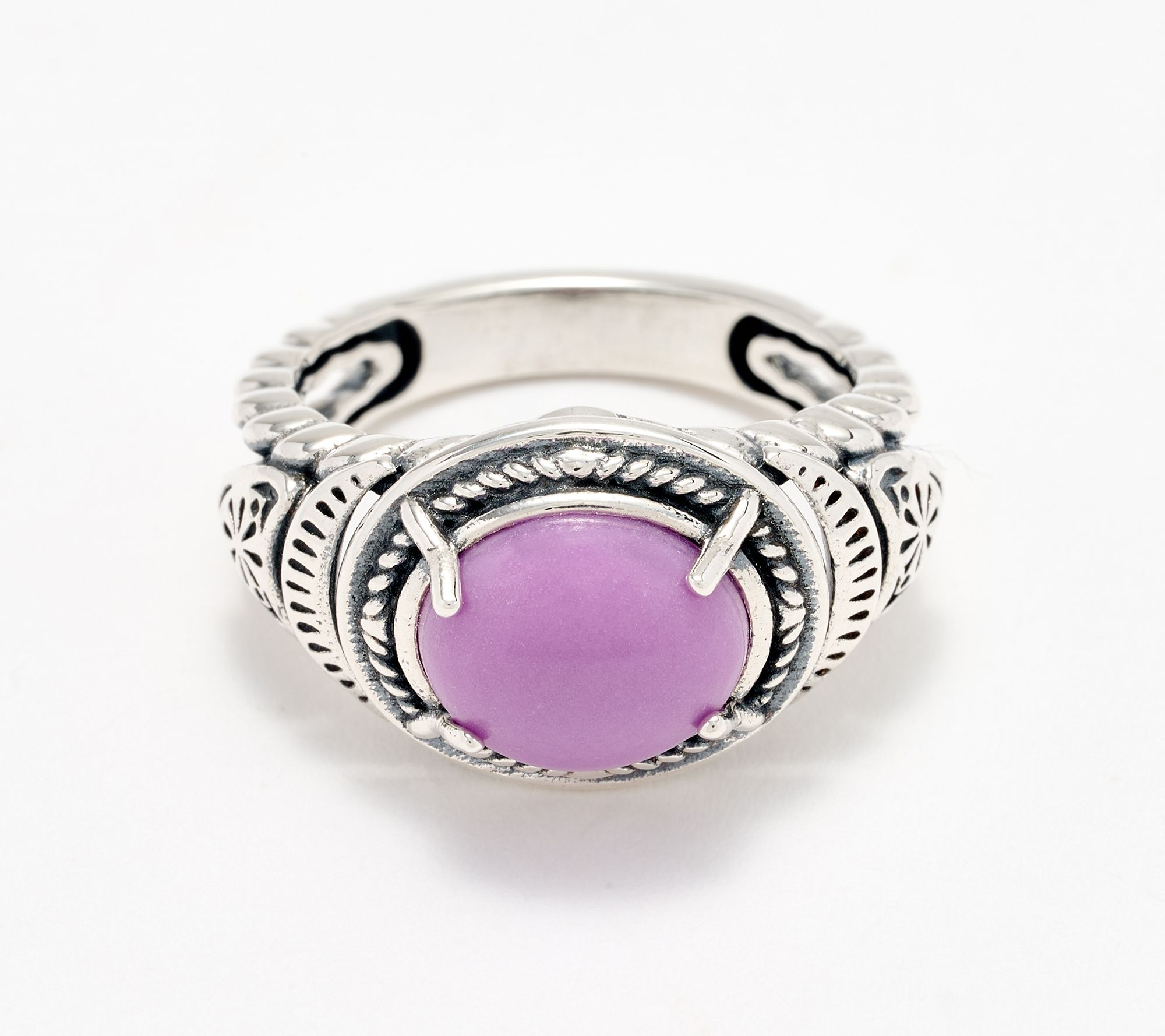 American West Sterling Silver East-West Gemstone Concha Ring