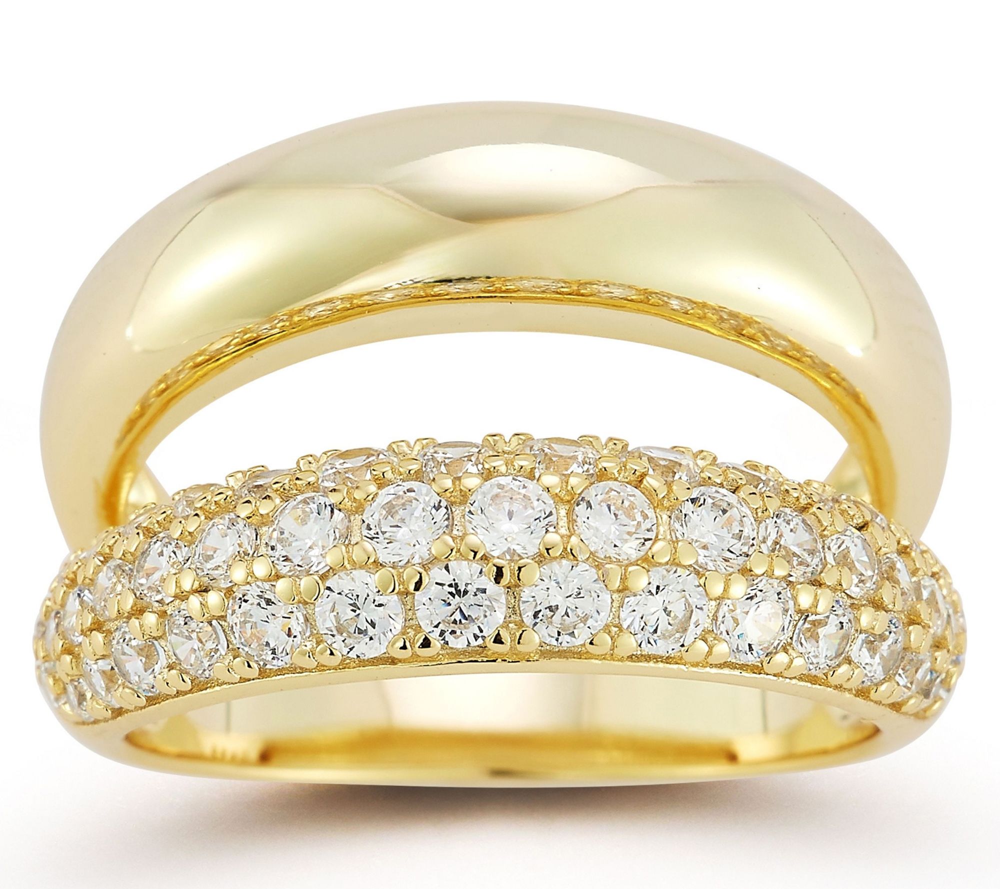 Rachel Zoe Mulit-Row Pave Band Ring, Sterling Silver