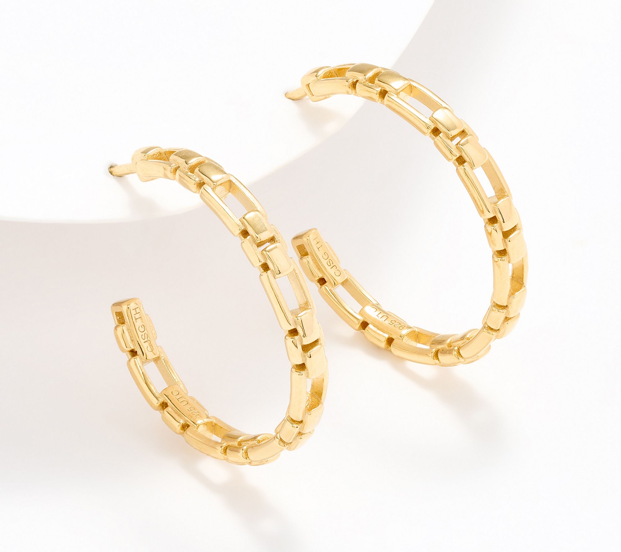 Christian James by Scott Grimes 14K Gold Clad 1" Luciano Hoop Earrings