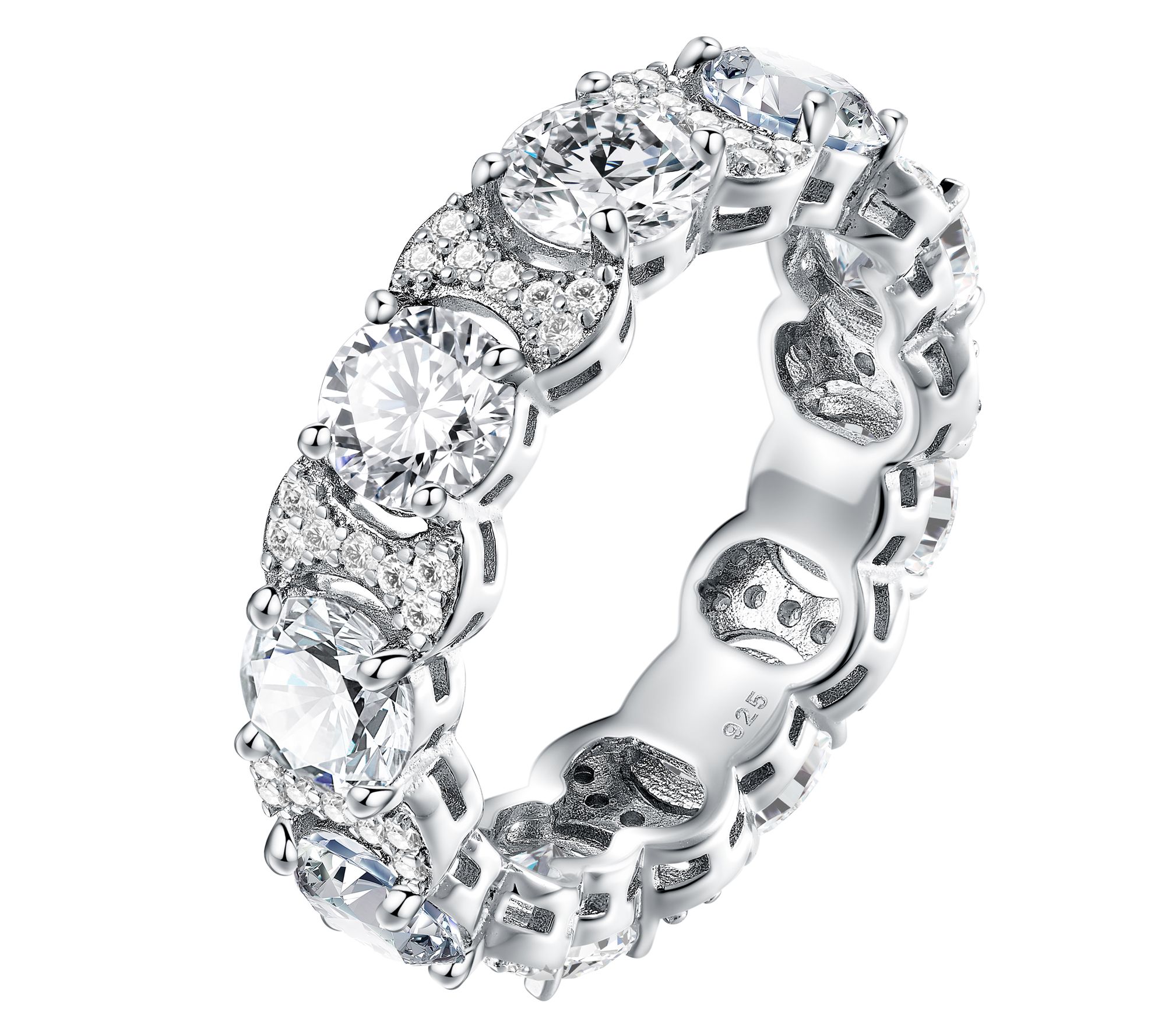  Moissanite Luxe 4.20 cttw Eternity Band Ring, Sterling Silver
