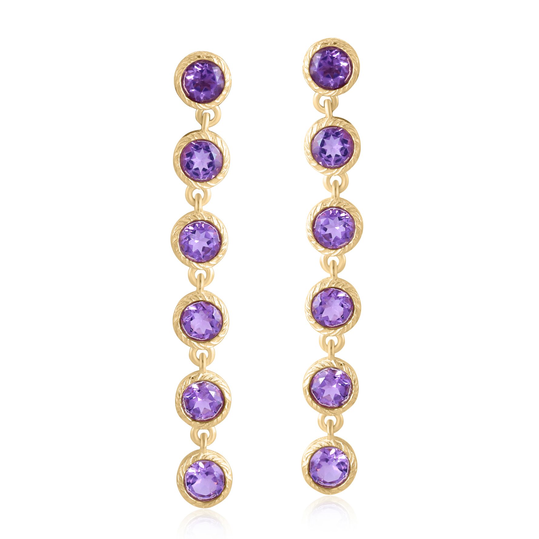 Christian James by Scott Grimes 14K Clad 2" Gemstone Earrings