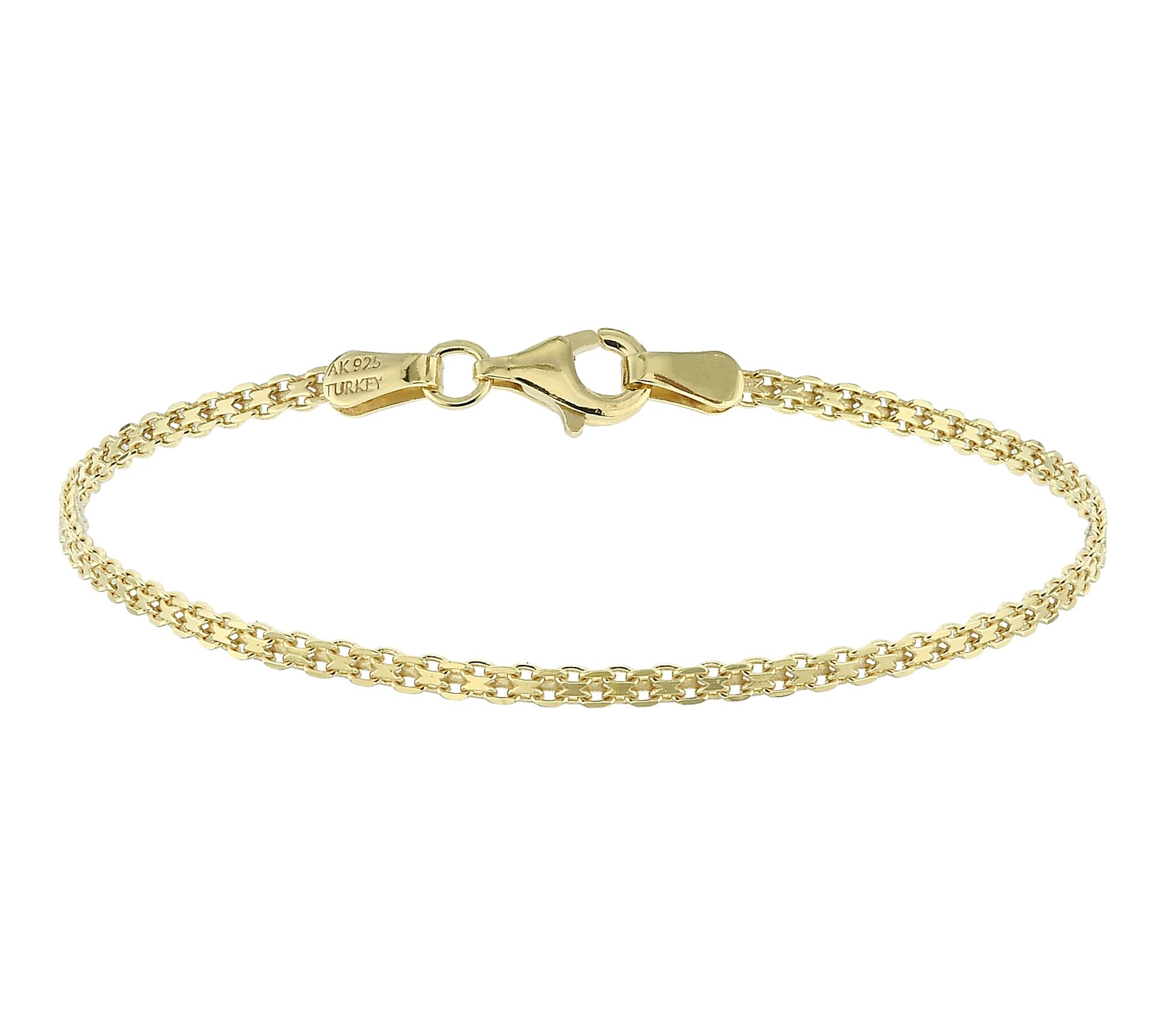 Silver Style 2.5mm Solid Bismarck Chain Bracelet, Sterling