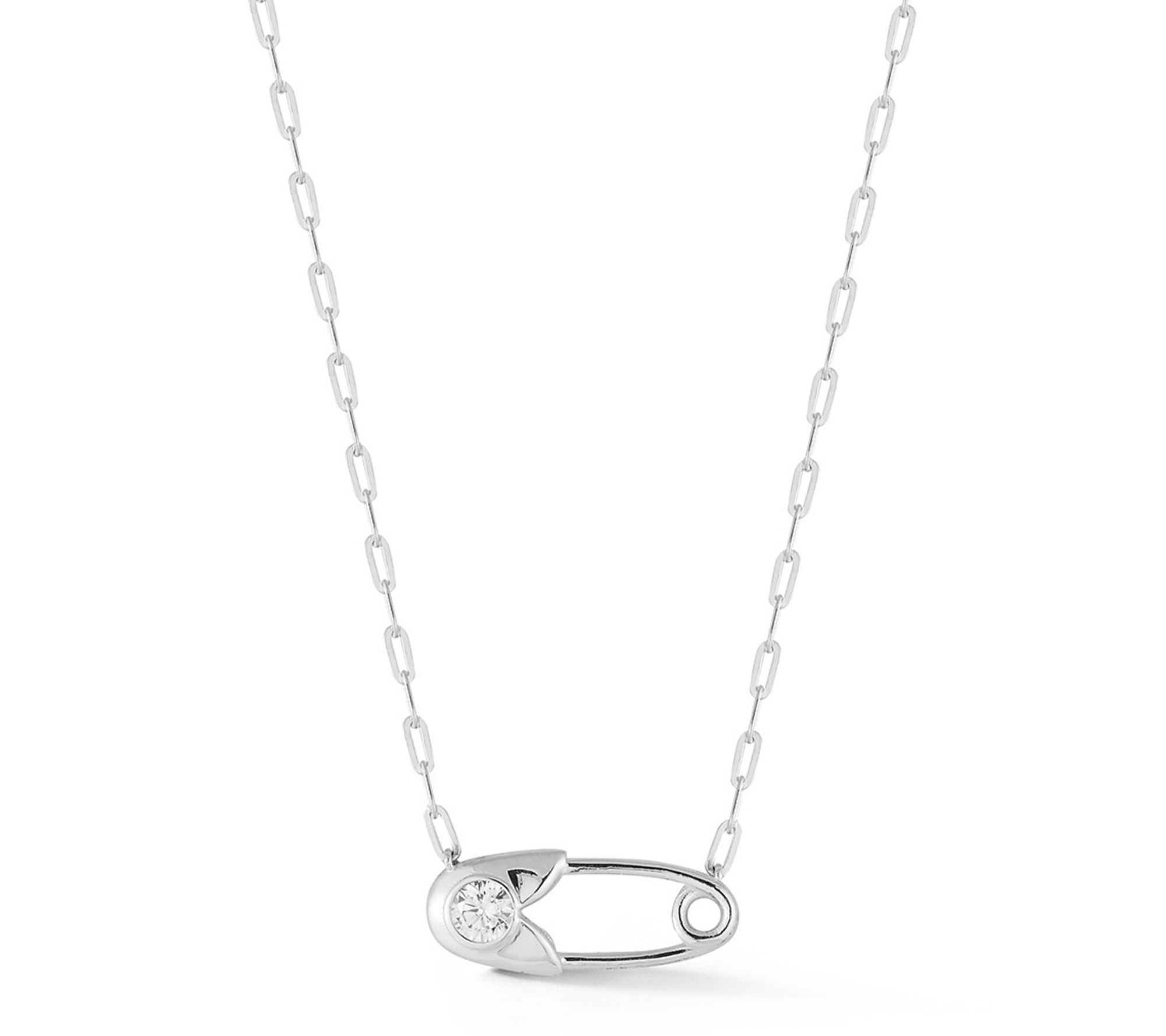 Sterlina Silver Safety Pin Necklace, Sterling