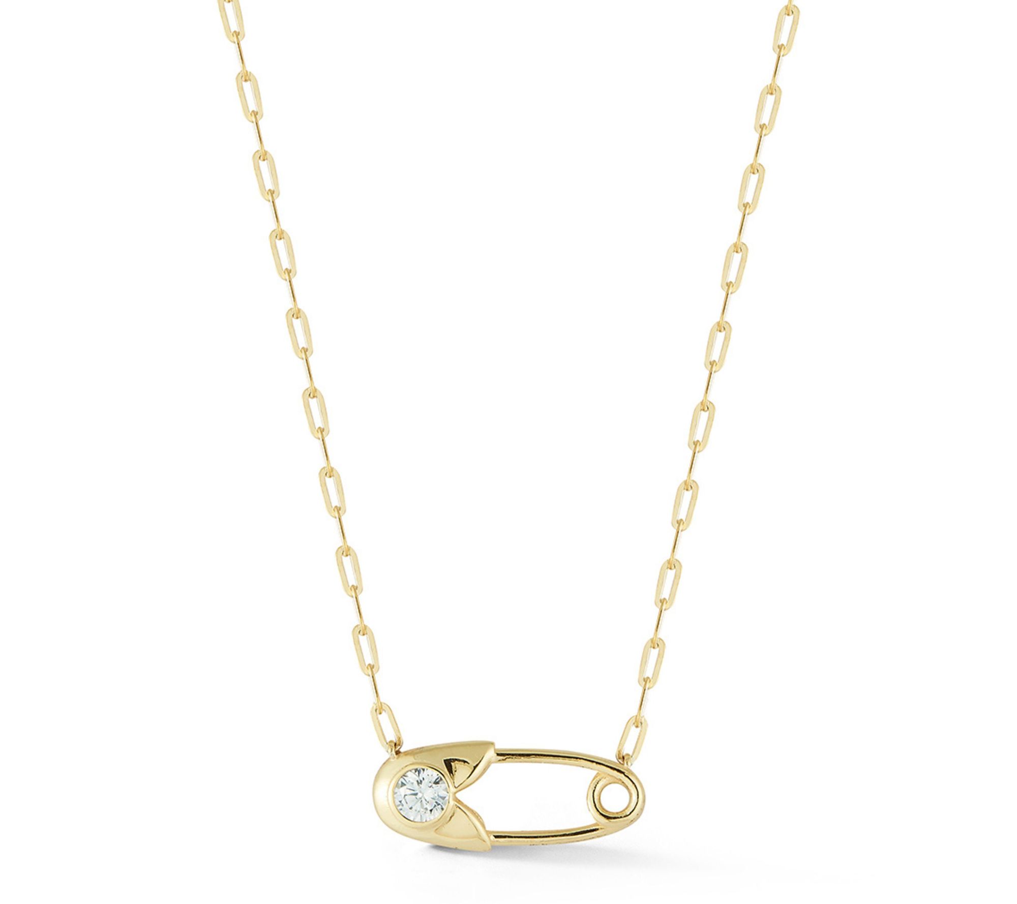 Sterlina Silver Safety Pin Necklace, Sterling