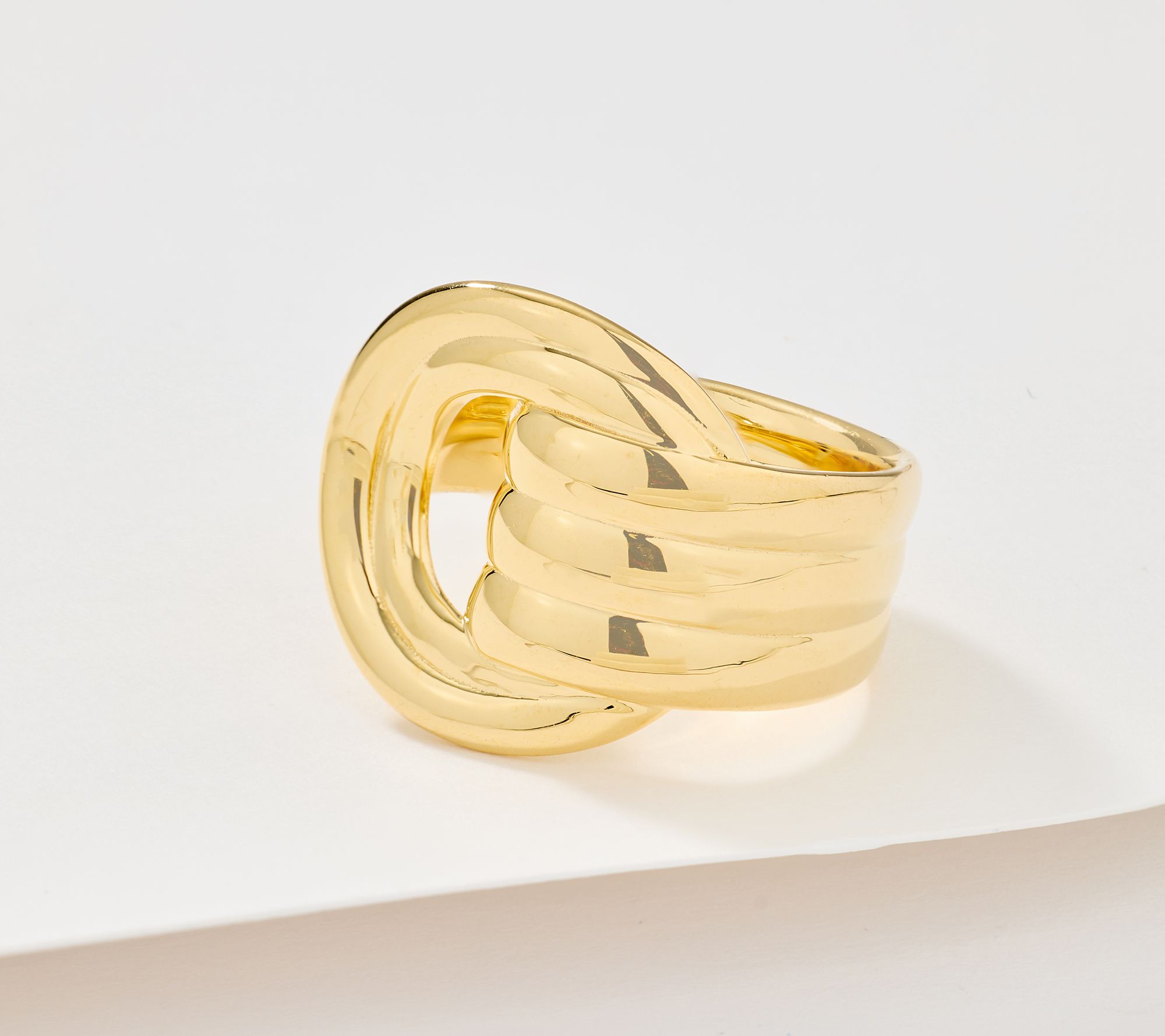 UltraFine 950 Silver Ribbed Door Knocker Ring