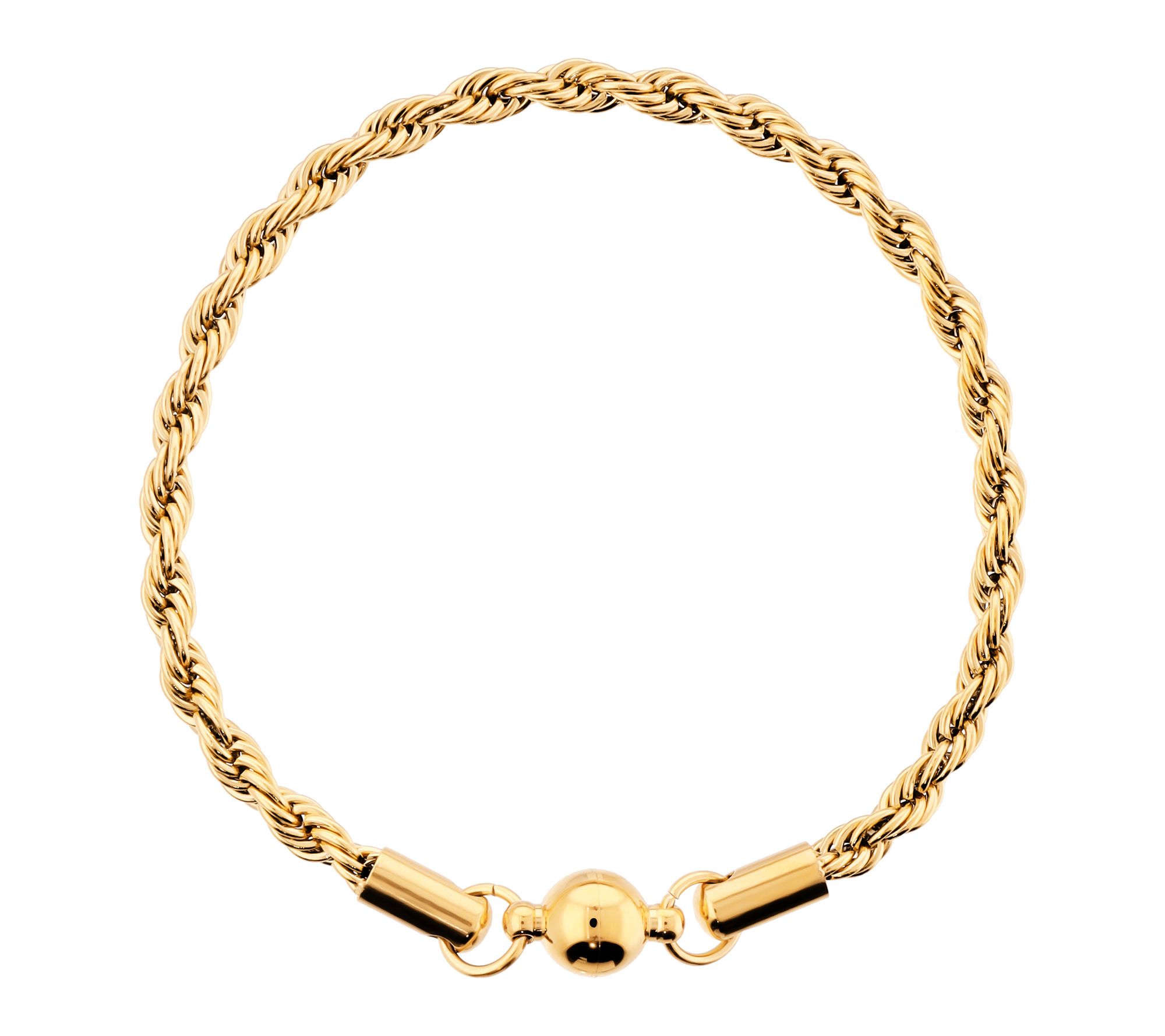 Steel By Design Rope Chain Bracelet w/ Magnetic  Closure
