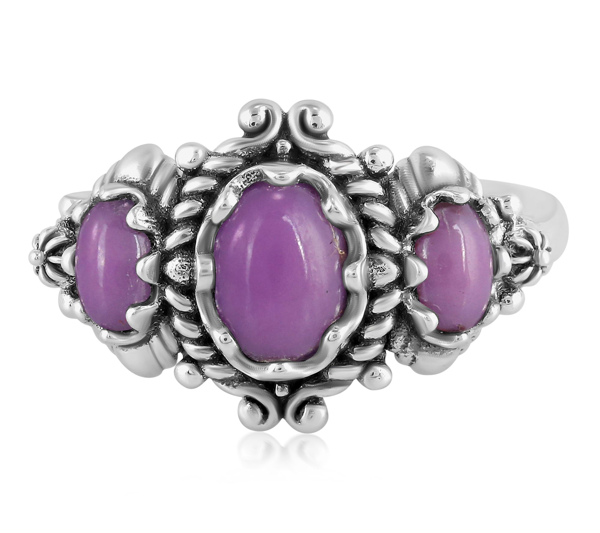 American West Sterling Silver 3 Gemstone Ring