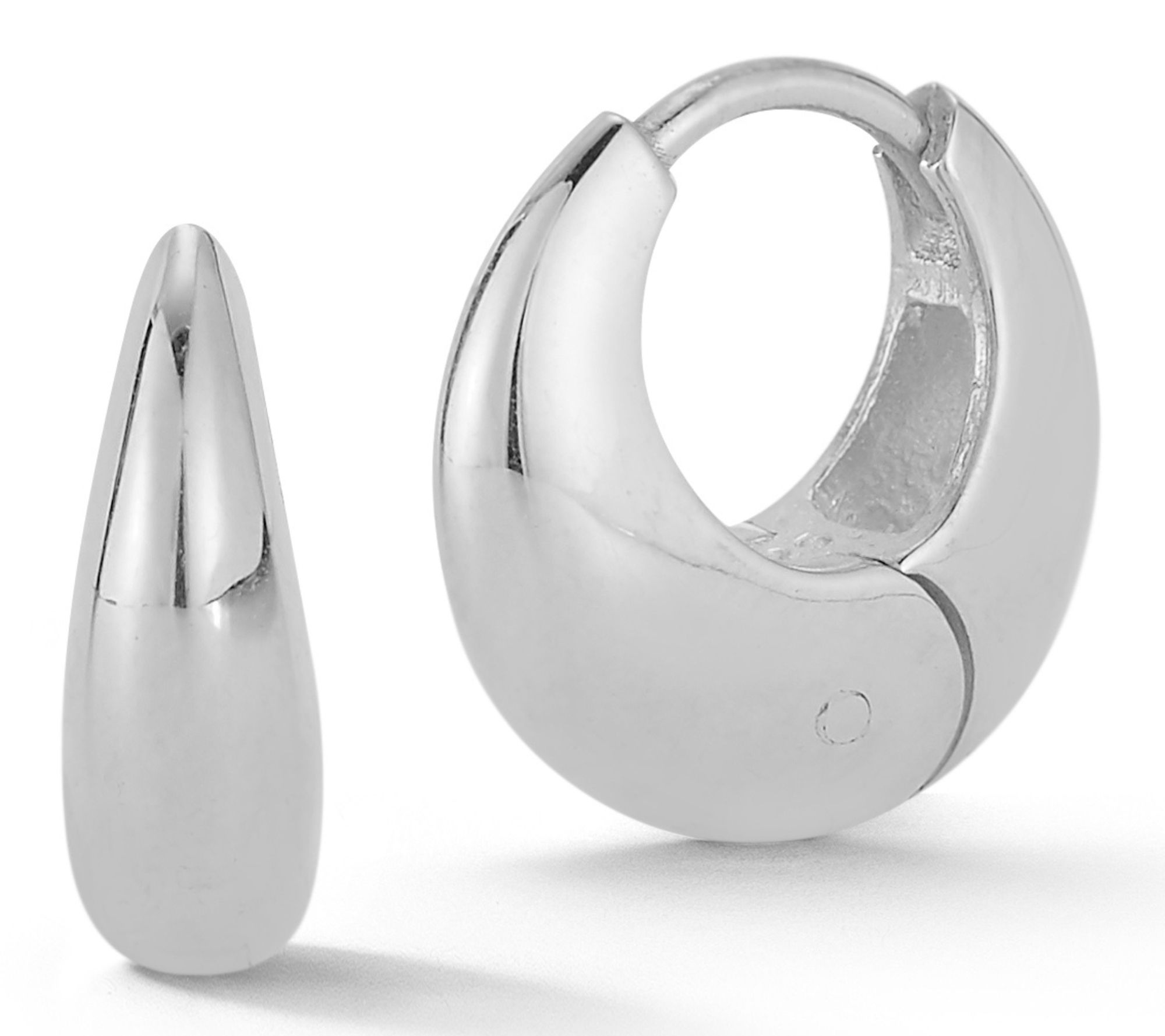 Sterlina Silver Graduated Huggie Hoop Earrings,Sterling