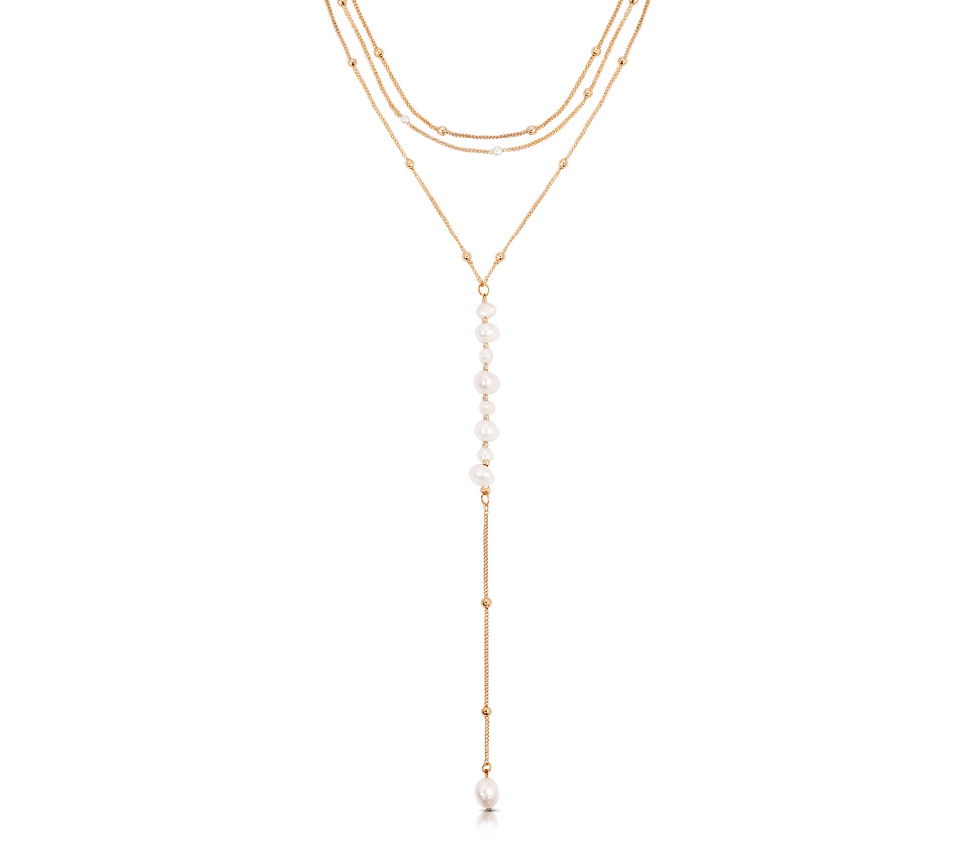 Ettika Cultured Pearl Coastal Lariat Necklace