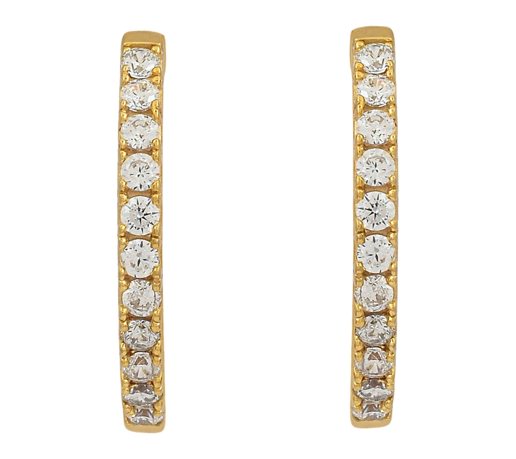 Diamonique 2.20 cttw Hoop Earrings, Sterling Silver