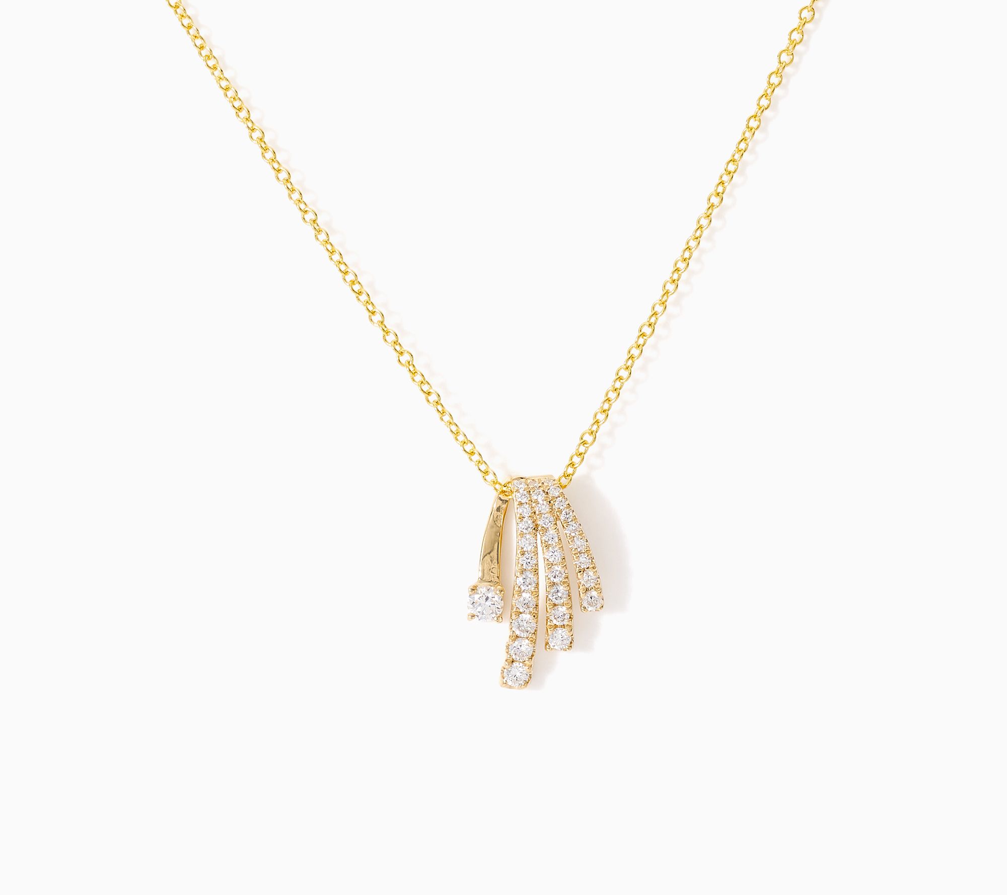 Effy 14K Yellow Gold Diamond Swirl Pendant Necklace