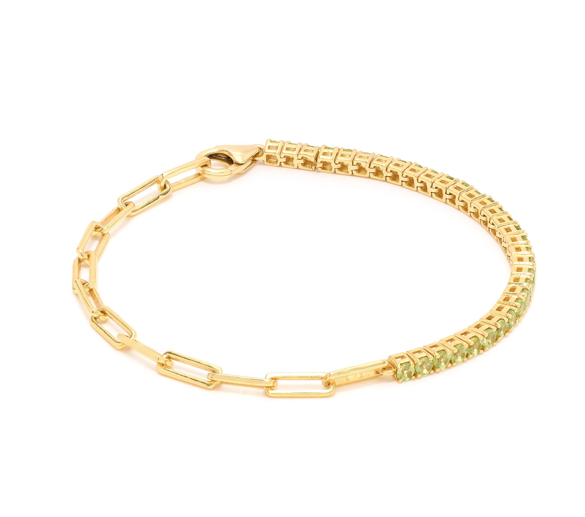 Affinity Gems Half and Half Paper Clip Gem Bracelet
