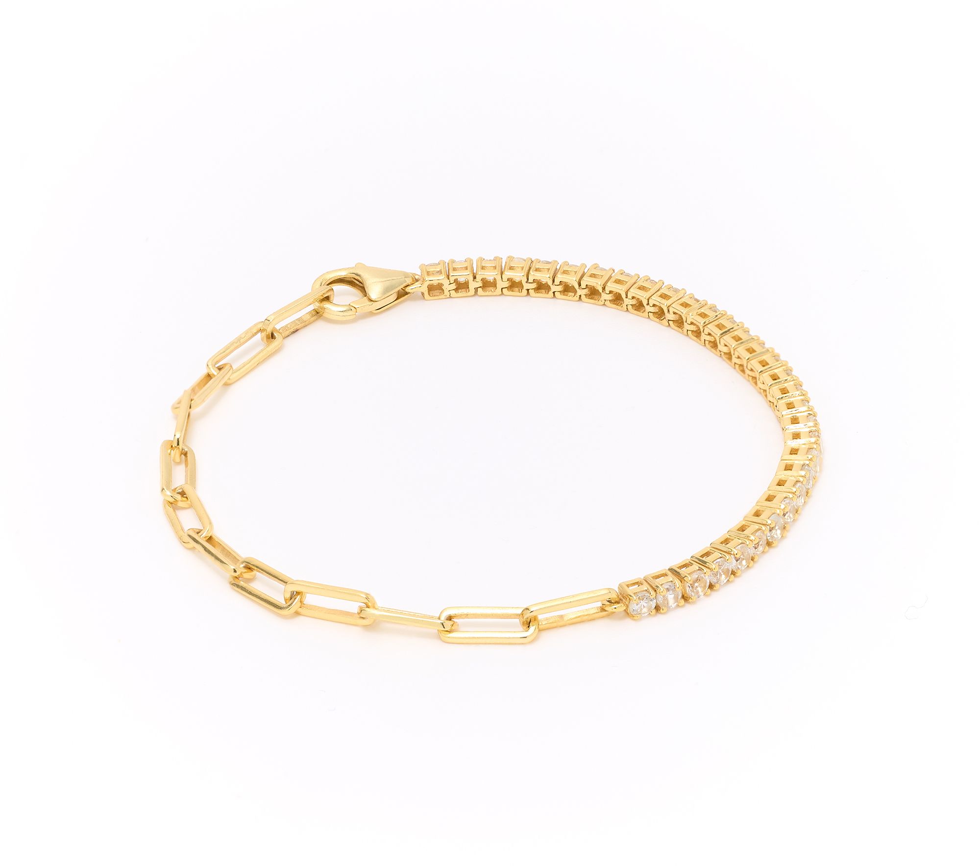 Affinity Gems Half and Half Paper Clip Gem Bracelet