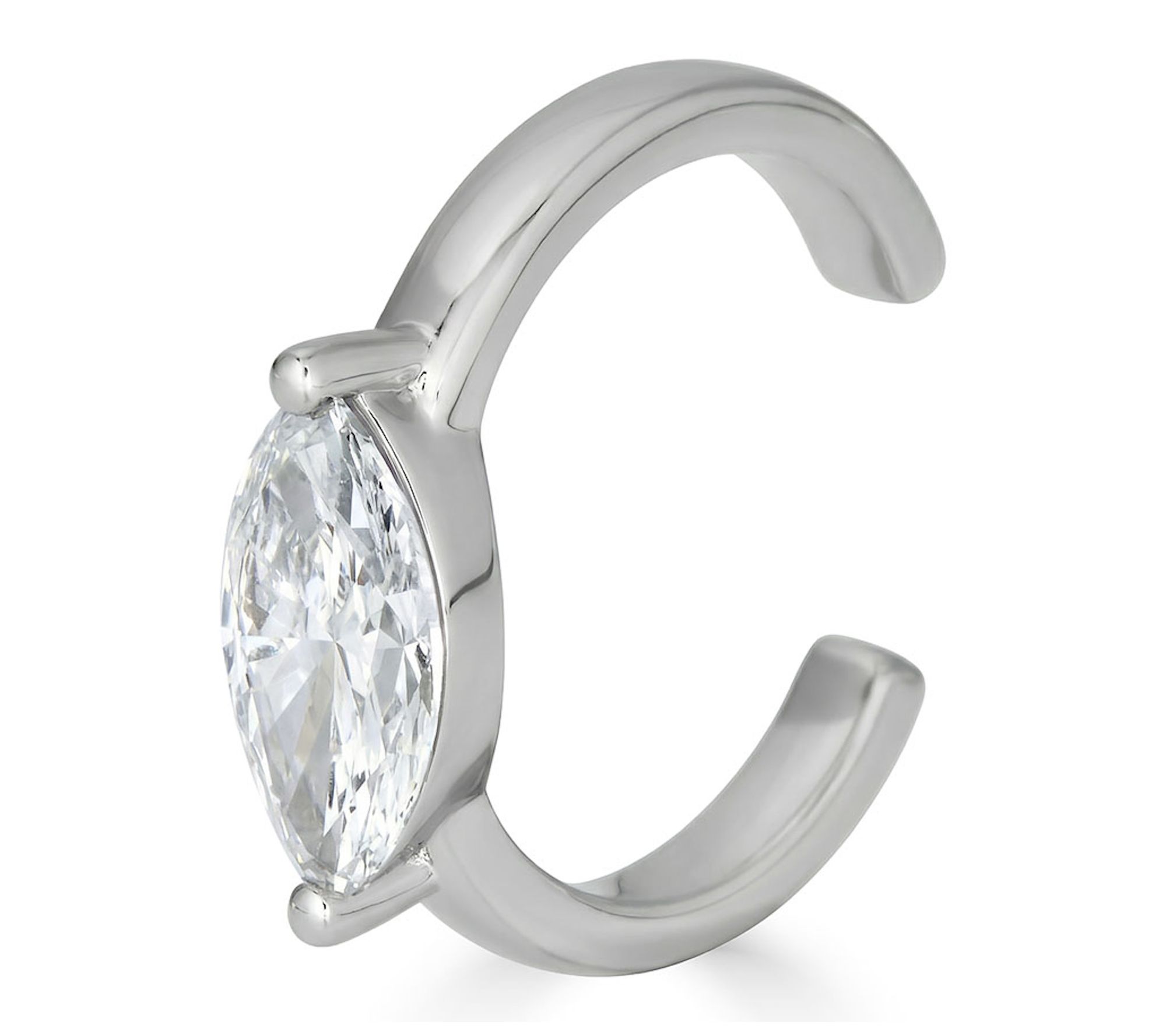 Vida Lab Diamonds Marquise Cut Ear Cuff, 14K White Gold