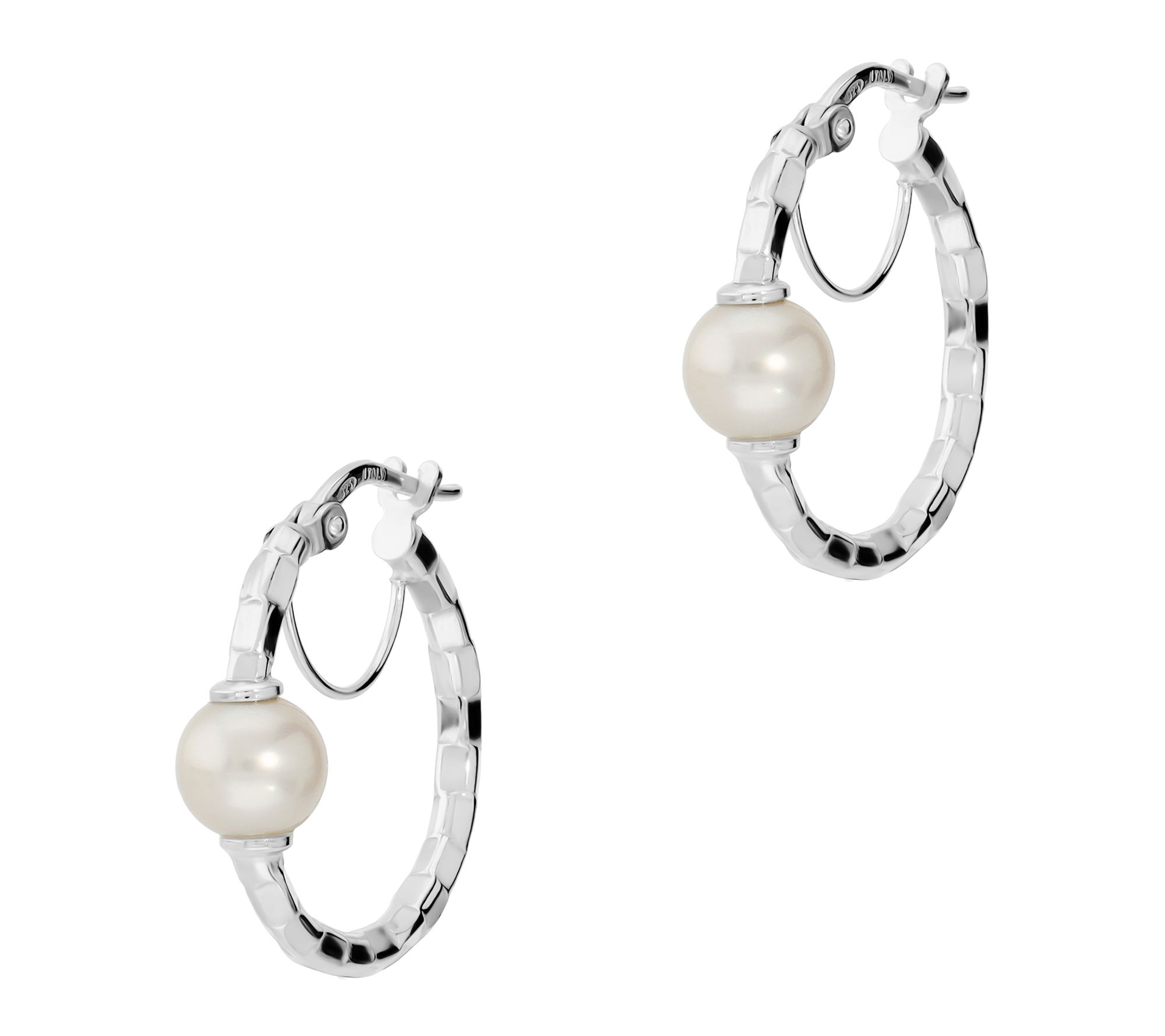 Honora Gold 14K Cultured Pearl Diamond Cut HoopEarrings