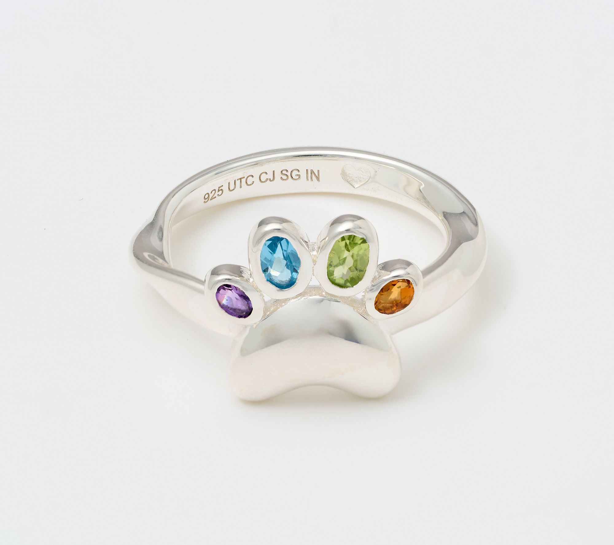 Christian James by Scott Grimes Sterling Silver Rainbow Paw Gemstone Ring