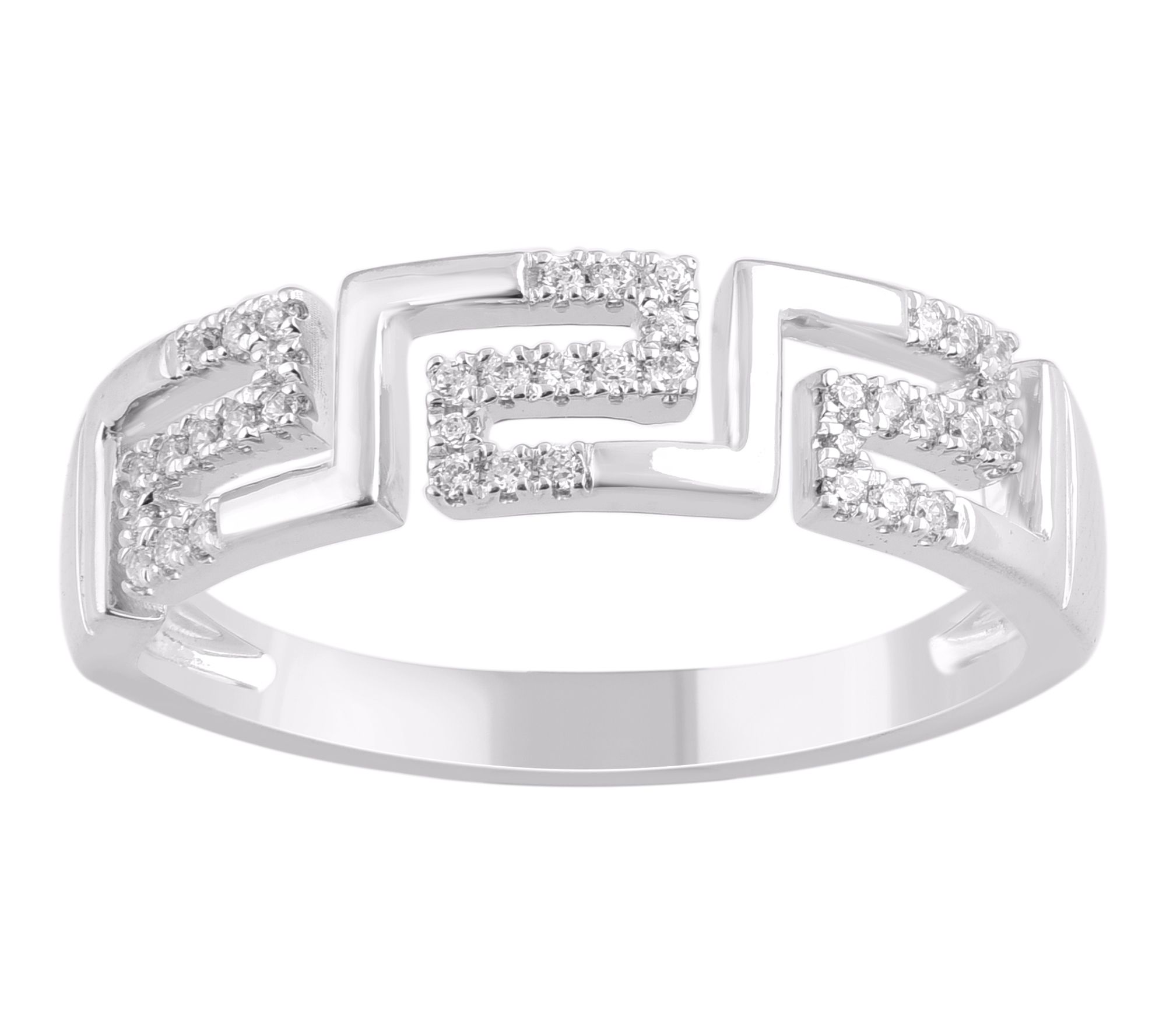 Accents By Affinity Diamond Roman Key Ring, Sterling Silver