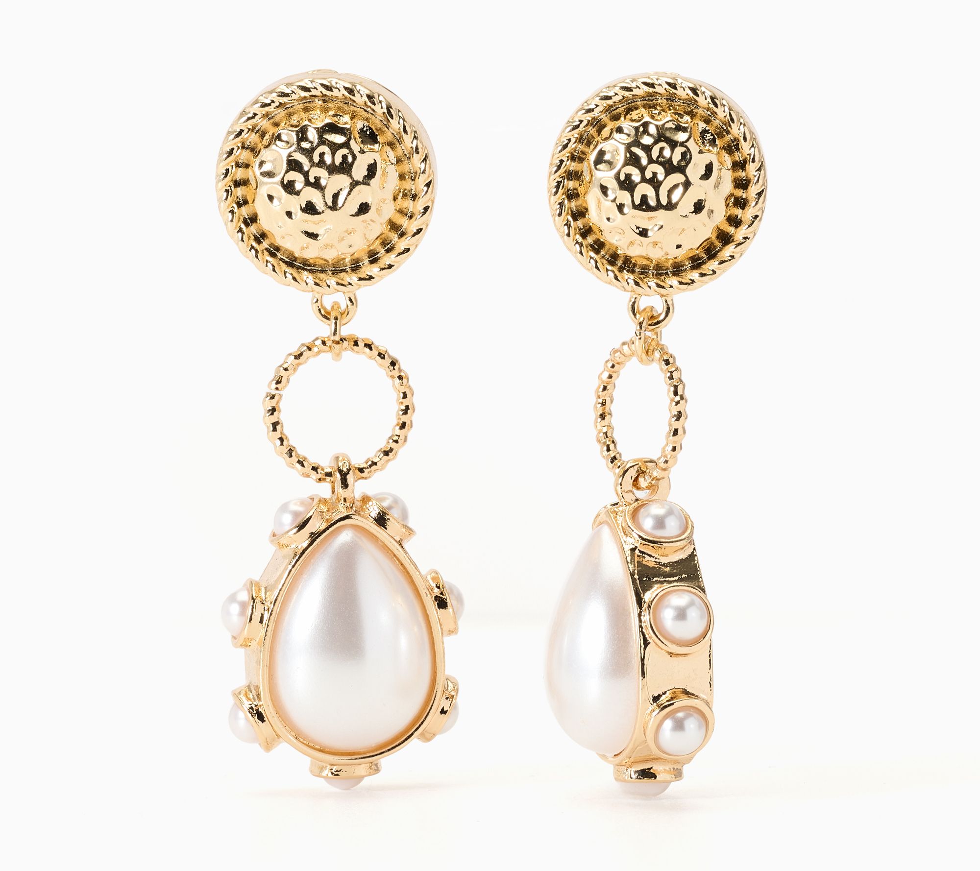 Susan Graver Classic Simulated Pearl Drop Earrings