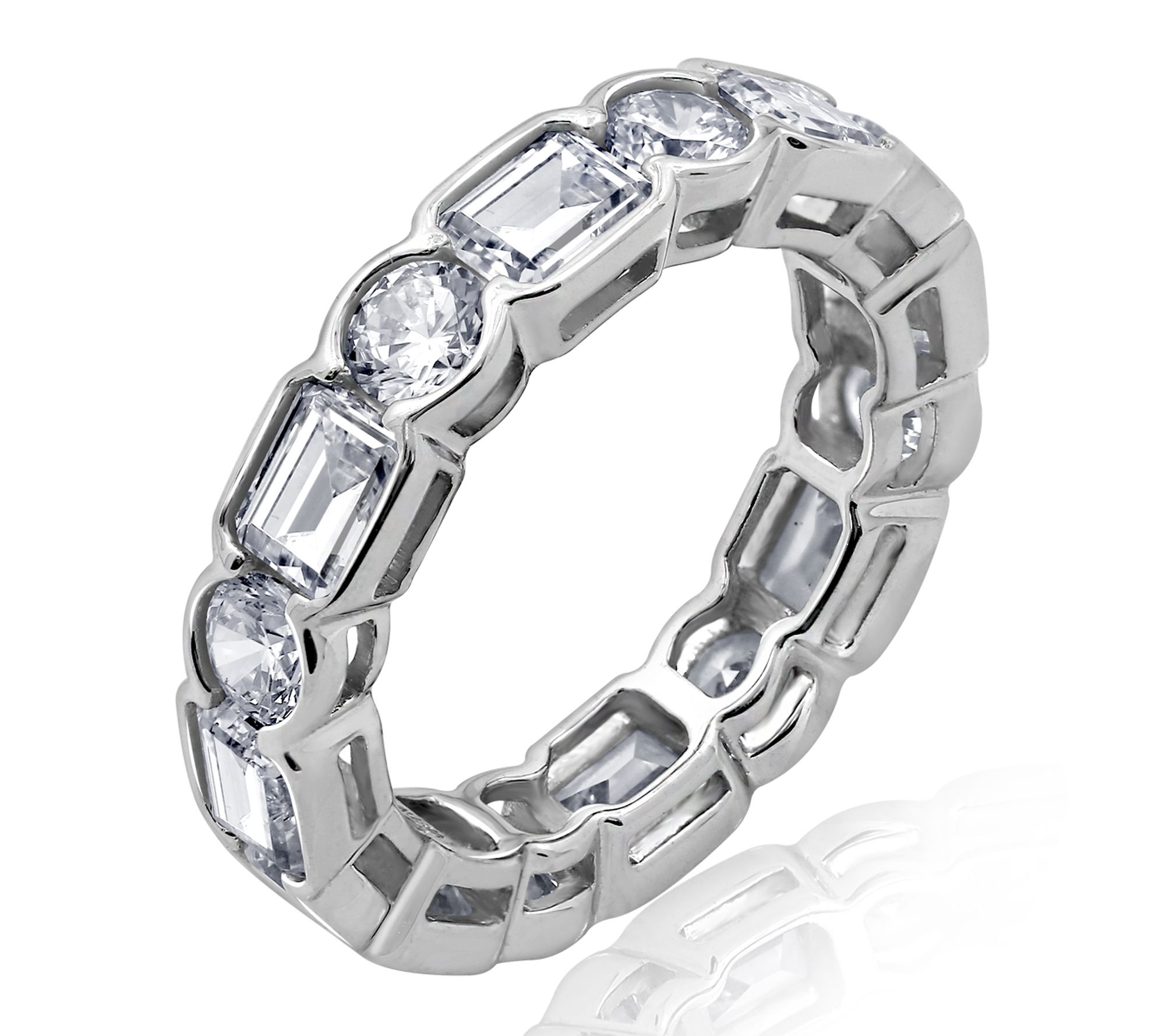 Diamonique Multi-Cut Eternity Ring, Sterling Silver