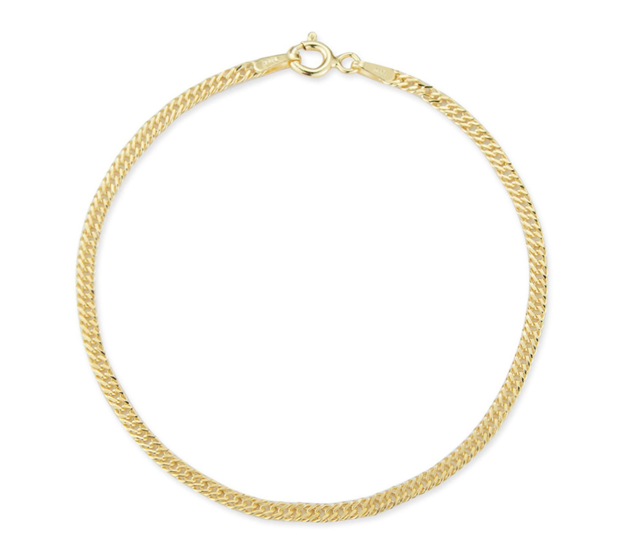 Italian Silver 7" Double Curb Chain Bracelet, Sterling