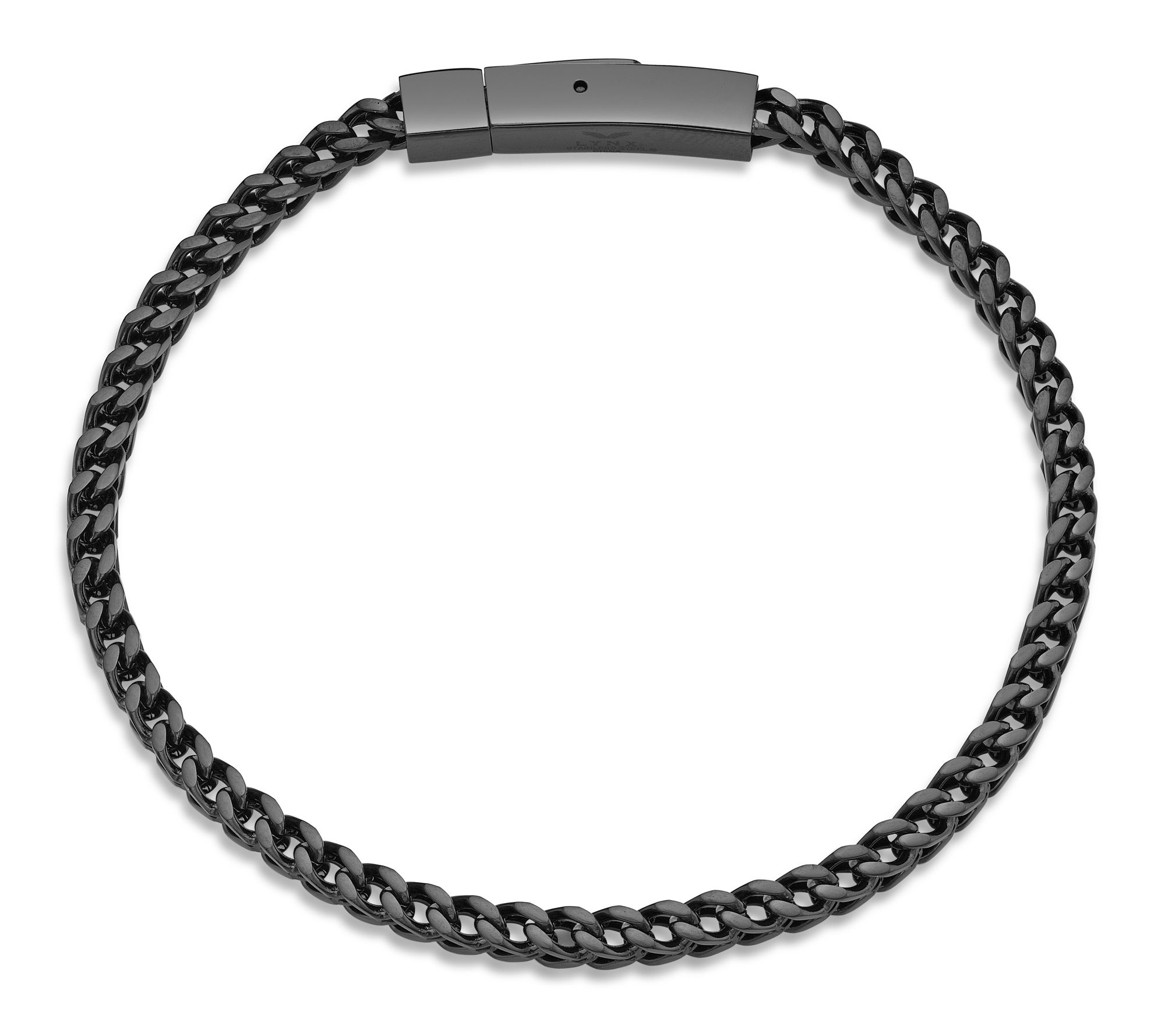 LYNX Men's Stainless Steel 4mm Foxtail Chain Bracelet