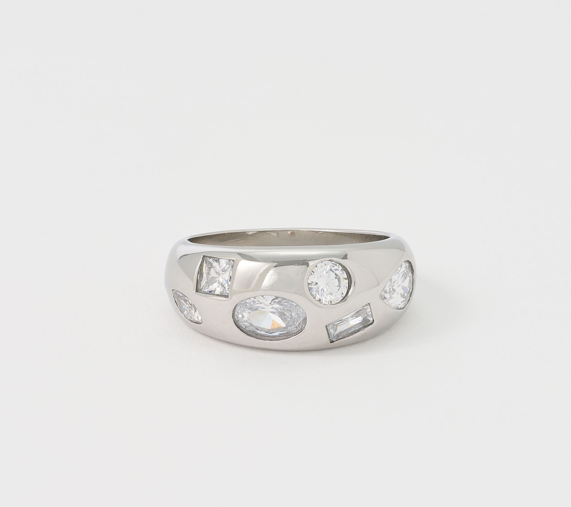 Steel by Diamonique Mixed Cut Fashion Ring