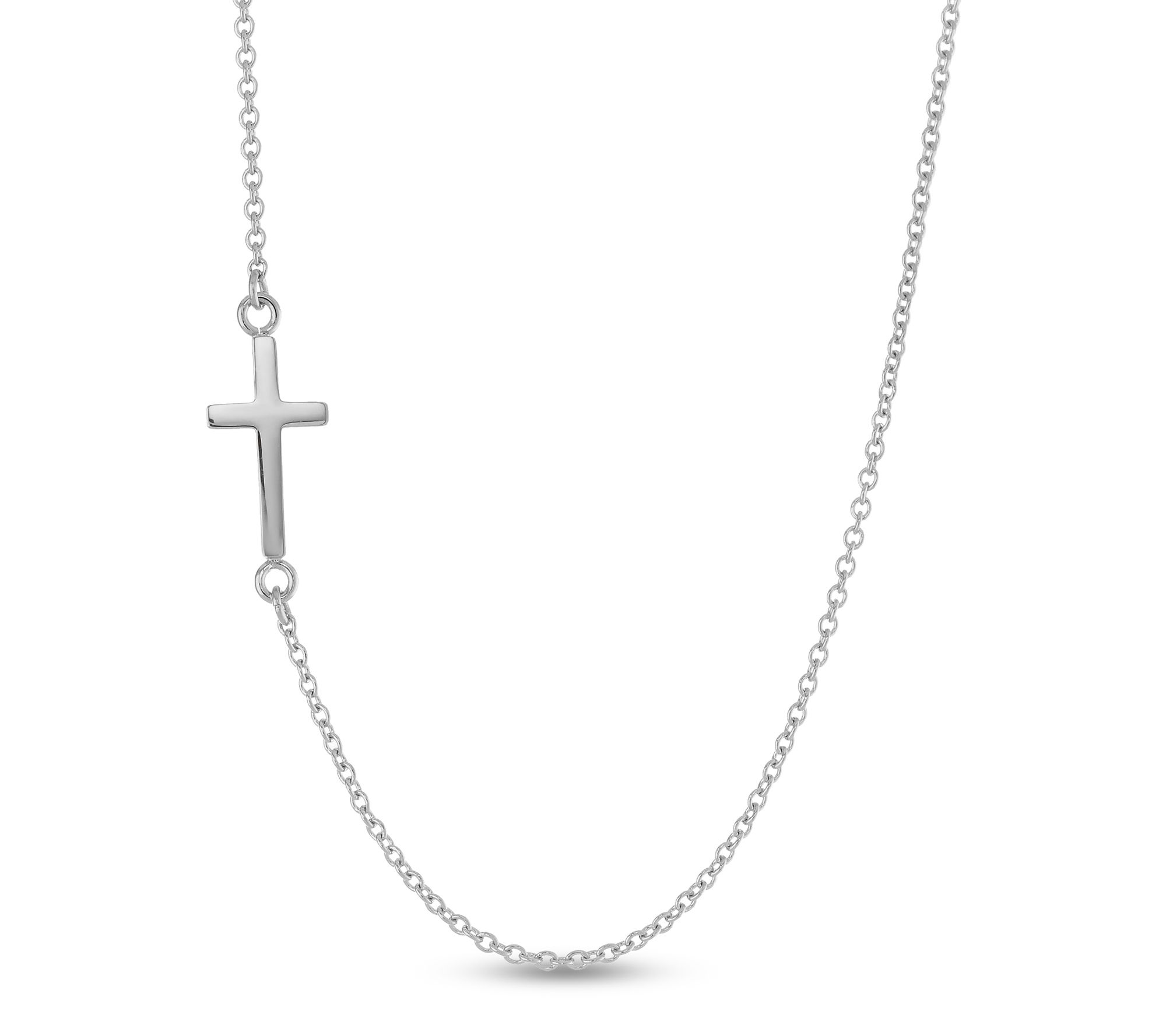LYNX Men's Stainless Steel Sideways Cross Necklace