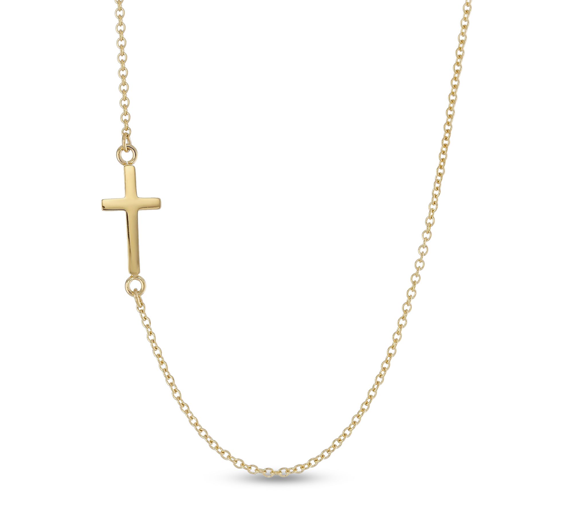 LYNX Men's Stainless Steel Sideways Cross Necklace