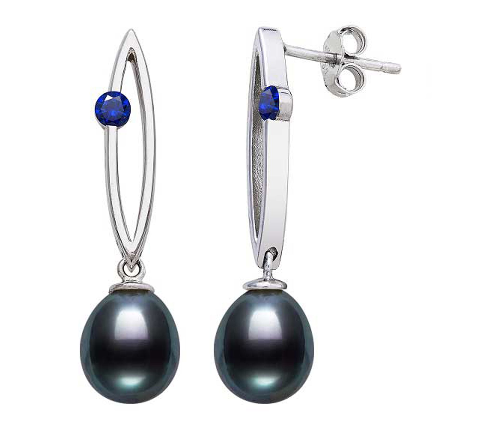 Amour De Pearl Black Cultured Pearl Dangle Earrings, Sterling