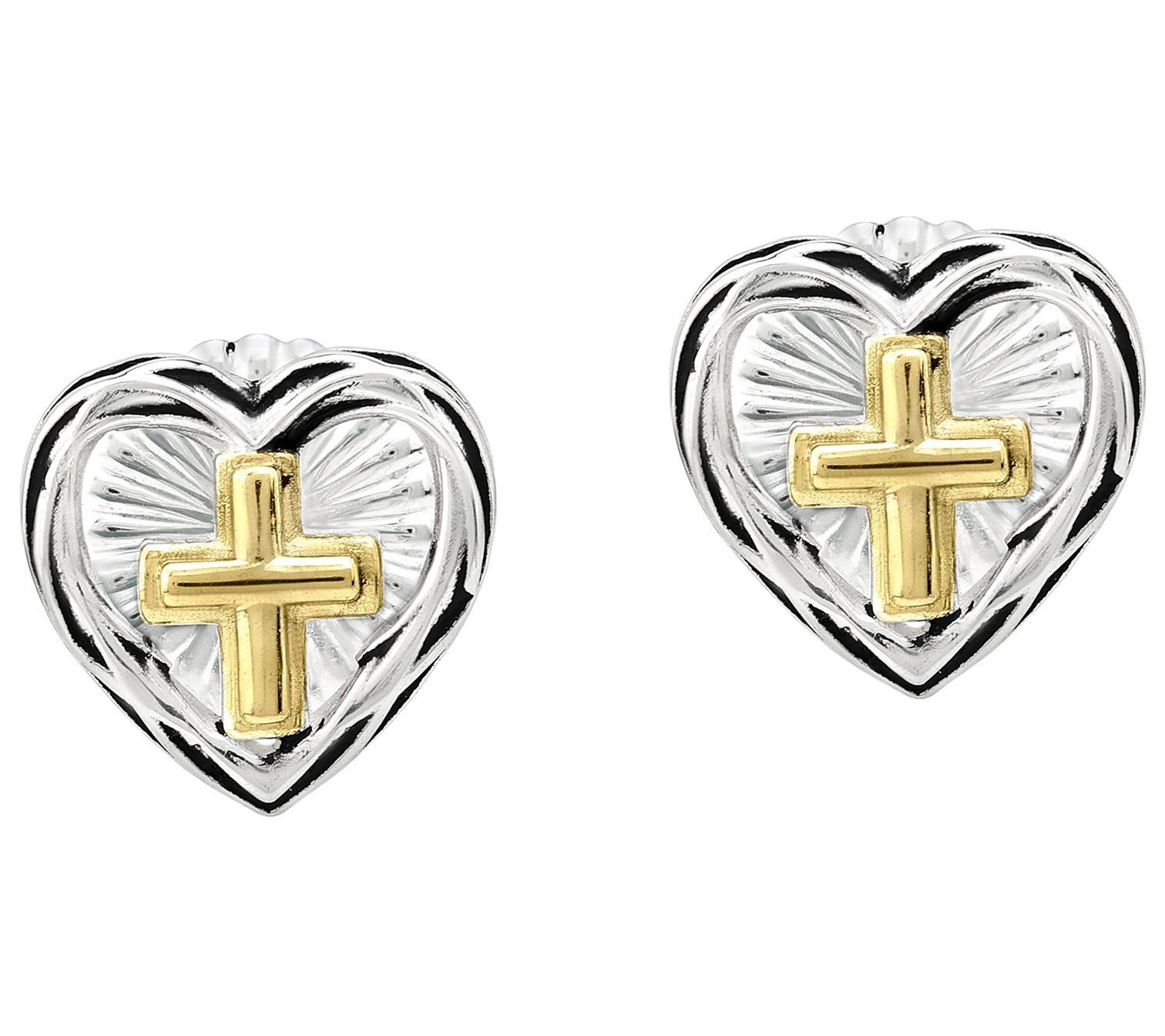 Christian James by Scott Grimes Heart Cross Earrings, Sterling