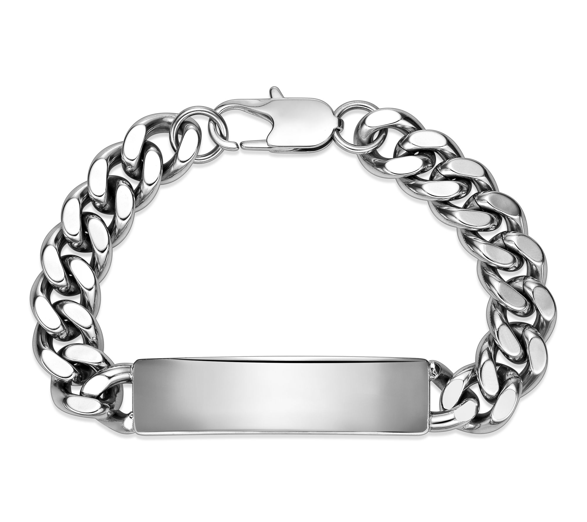 LYNX Men's Stainless Steel ID Plate Bracelet