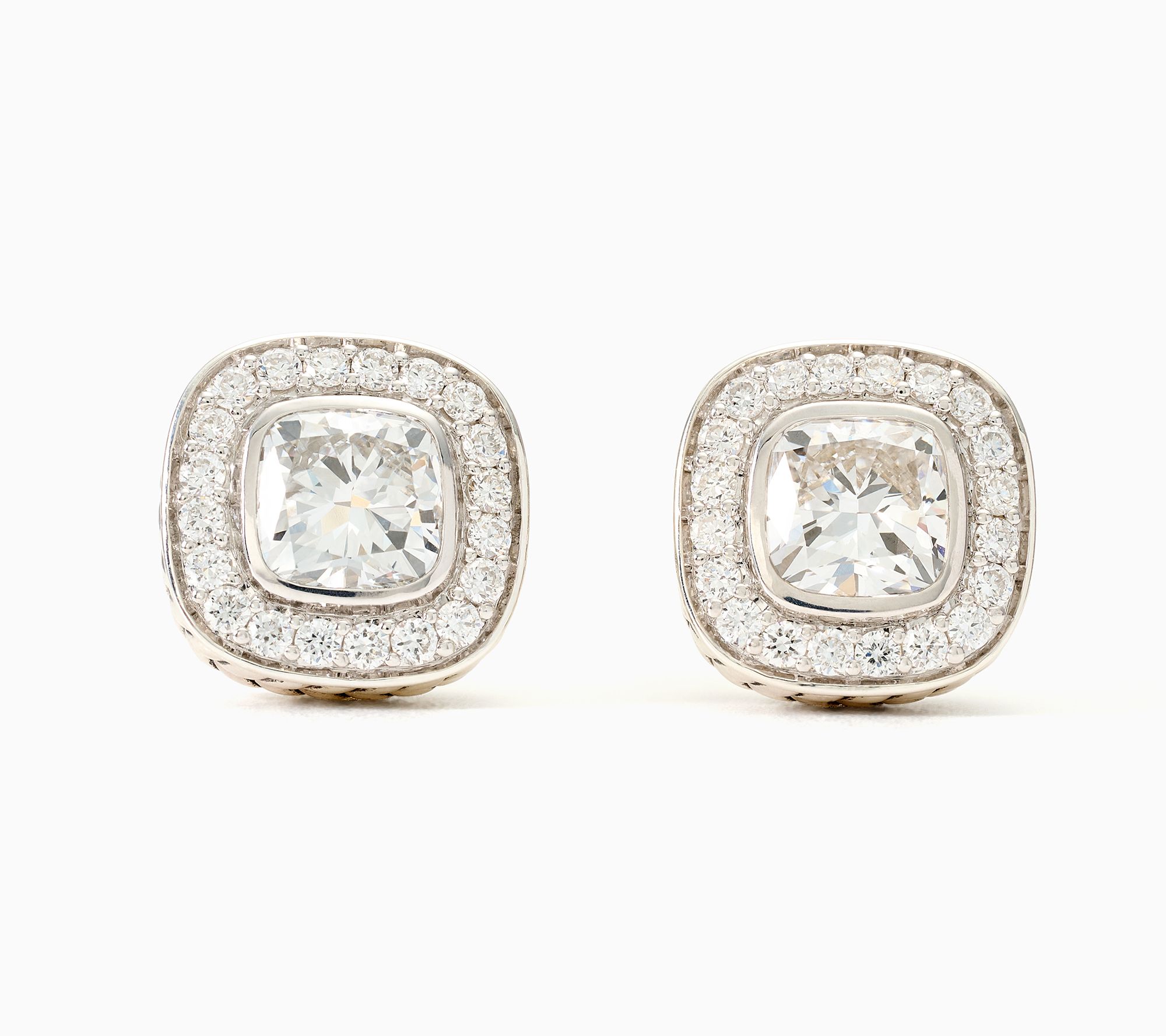JAI Sterling Silver Lab Grown Diamond Stud Earrings, 2.2ct