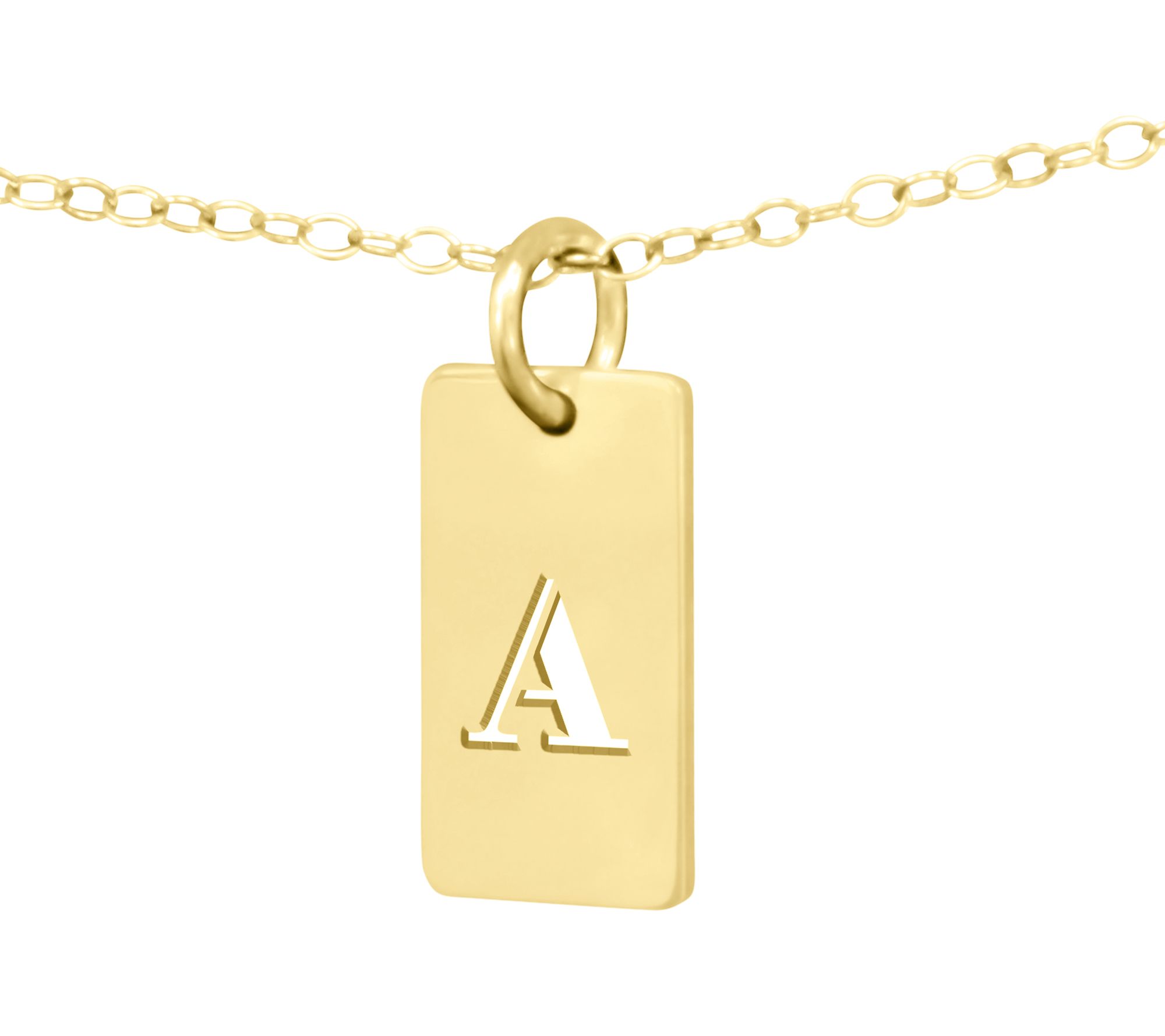 AJ's Collection Personalized Gold Filled Initial Necklace. Customize 2 Gold Filled Charms with initials. Choice of Gold Plated Chain. Gift Idea for