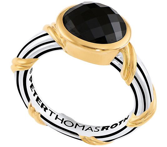 Peter Thomas Roth Sterling & 18K Clad Onyx O val Ring
