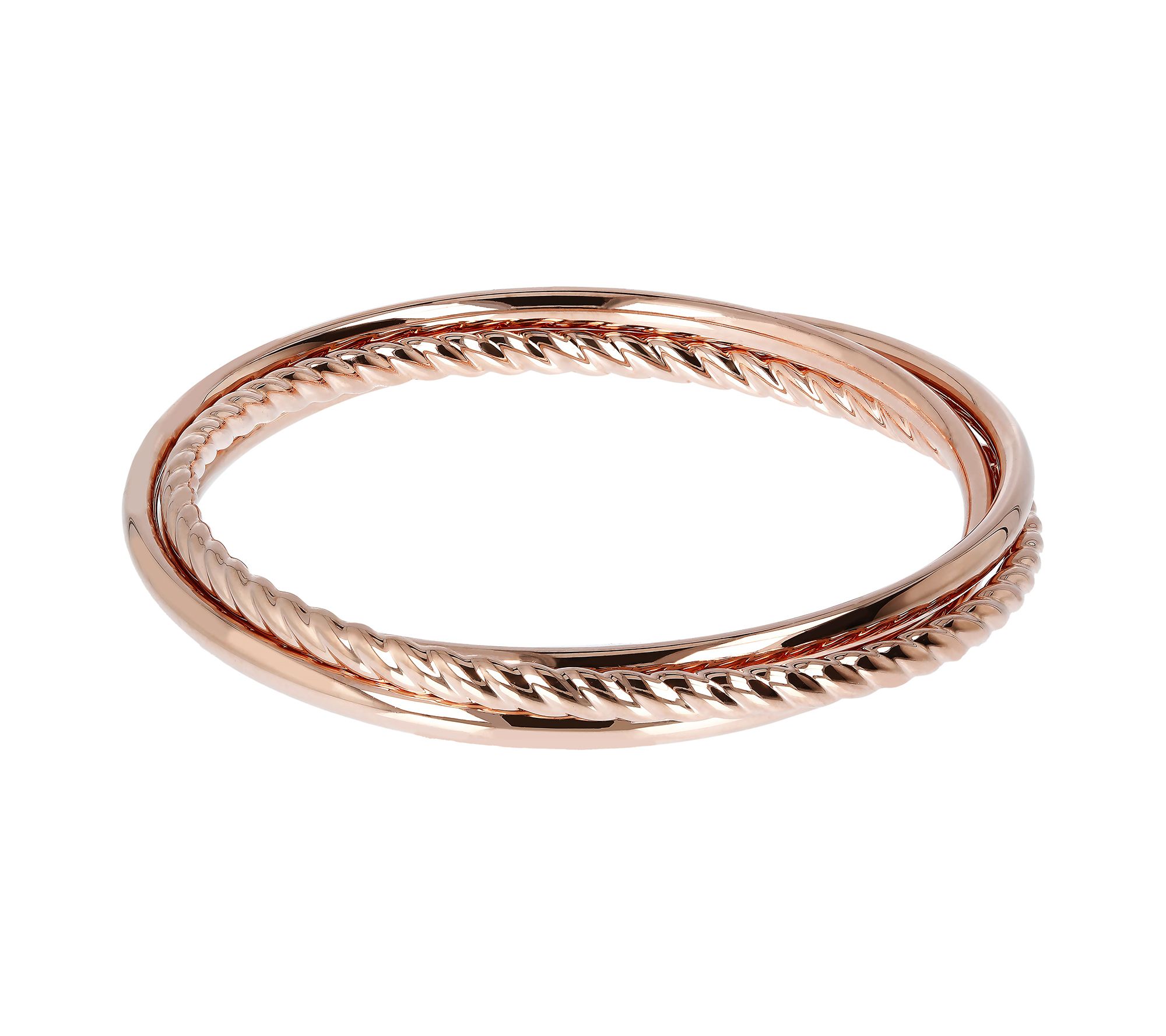 BellaOro Average Slip-On Rolling Bangles, 14K Gold Over Resin