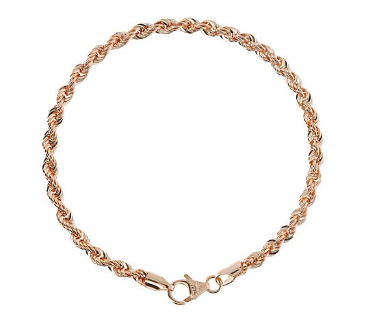 Italian Gold 7-1/2" Rope Chain Bracelet, 14K 3.0g