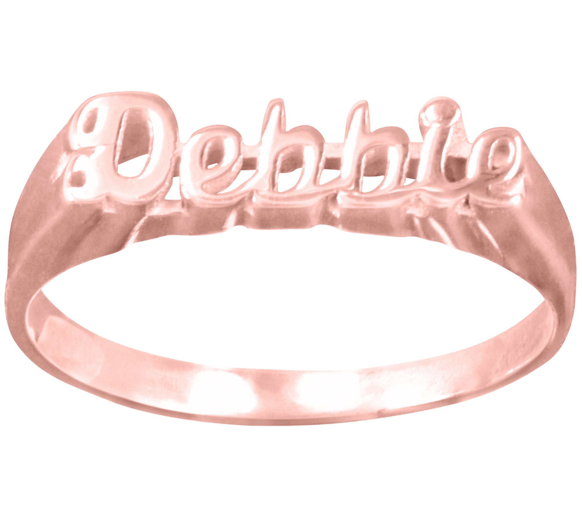 14K Rose Gold-Plated Sterling Personalized Name Ring