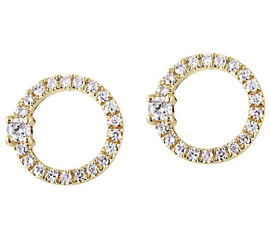 Affinity 0.15 cttw Diamond Circle Stud Earrings, 14K