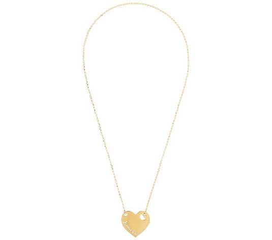 Veronese 18K Clad Personalized Heart Pendant w/18" Chain