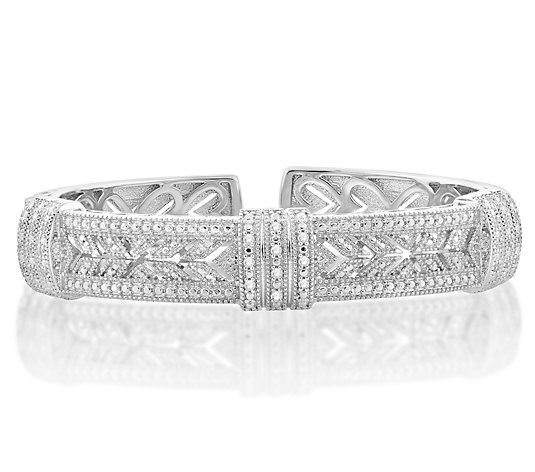 Affinity 0.25 cttw Diamond Hindged Cuff, Sterling Silver