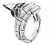 JAI Sterling Silver Black Spinel Bamboo Ring, 1 of 3