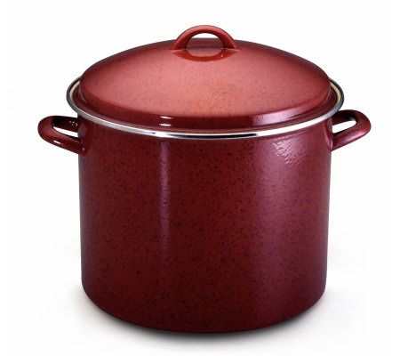 4 quart Stock Pot Hammered Red Cookware Inspire Home NIB