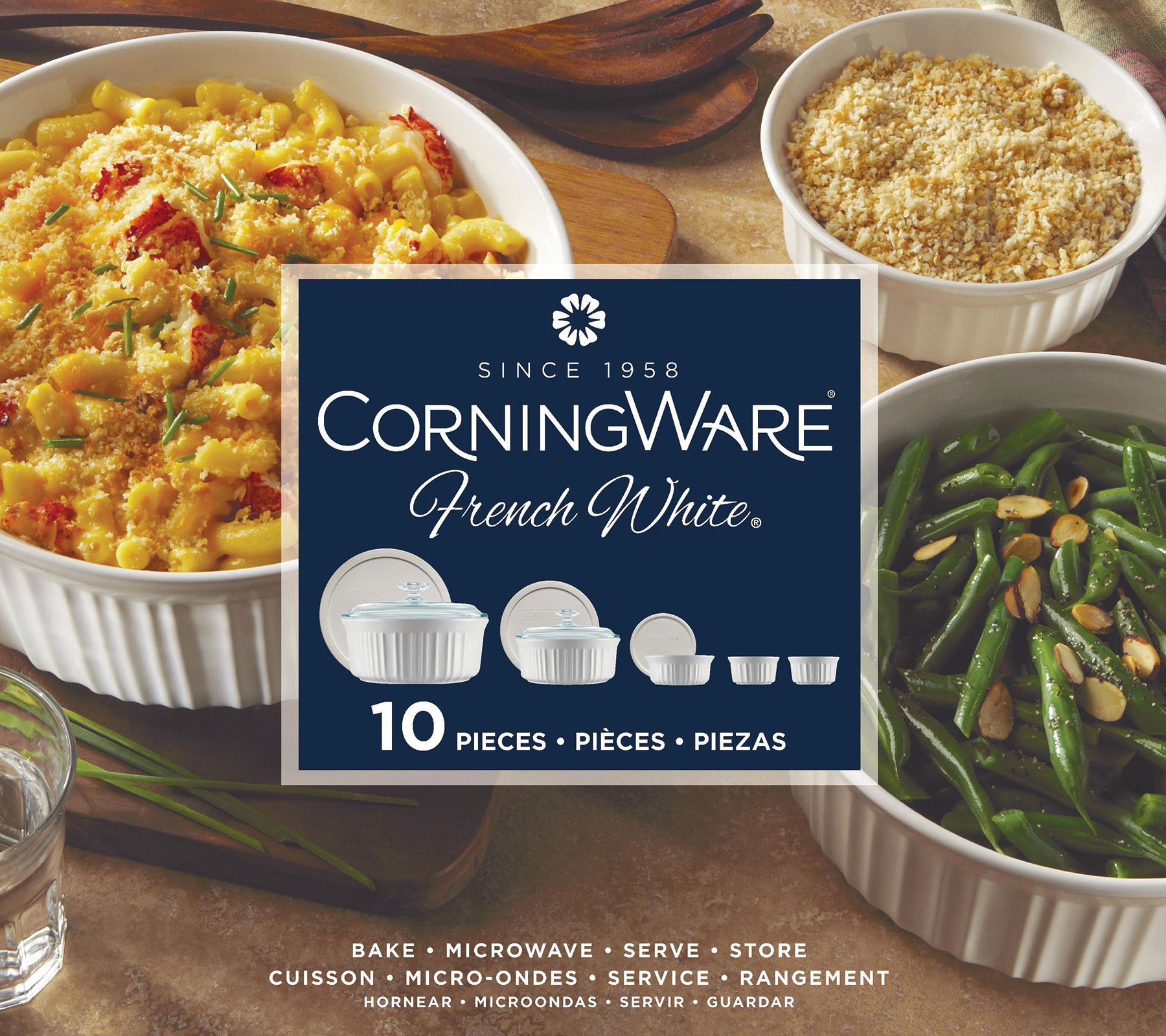 CorningWare French White 10-piece Round Bakeware Set 