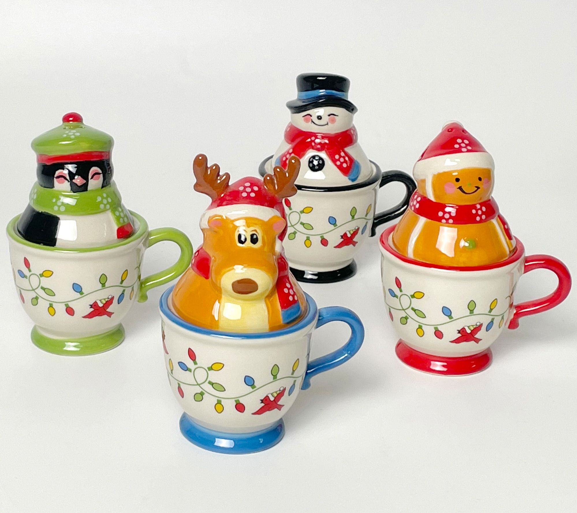 "As Is" Temptations Seasonal S/4 Stacking Salt & Pepper Shakers