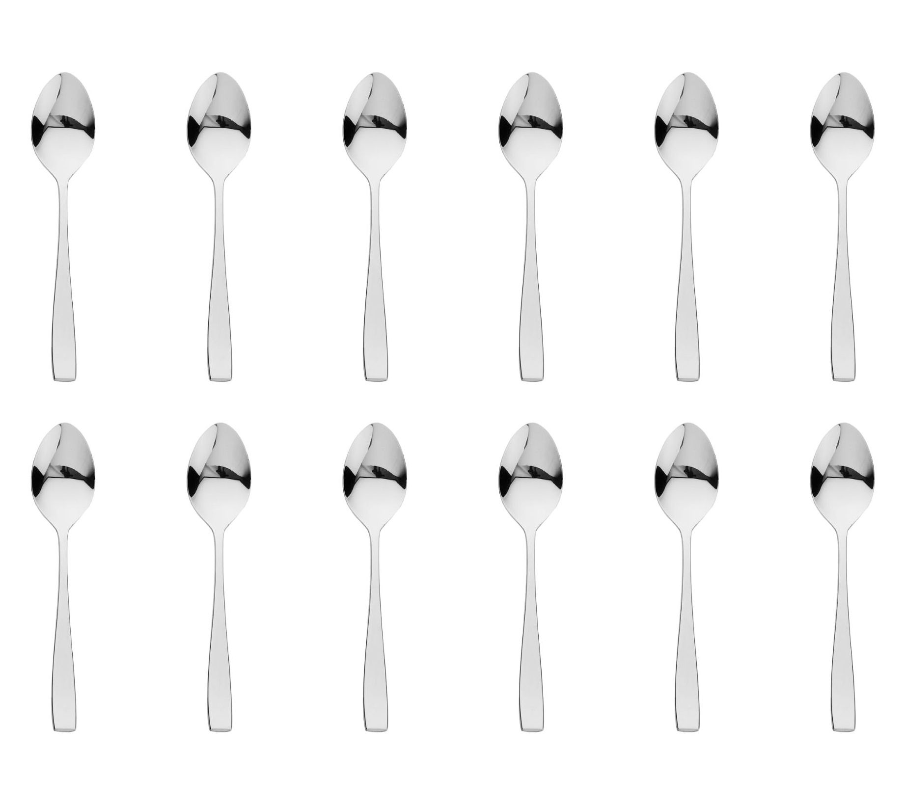 Godinger Set of 12 Chisel Mirrored 18/0 SS Teaspoons