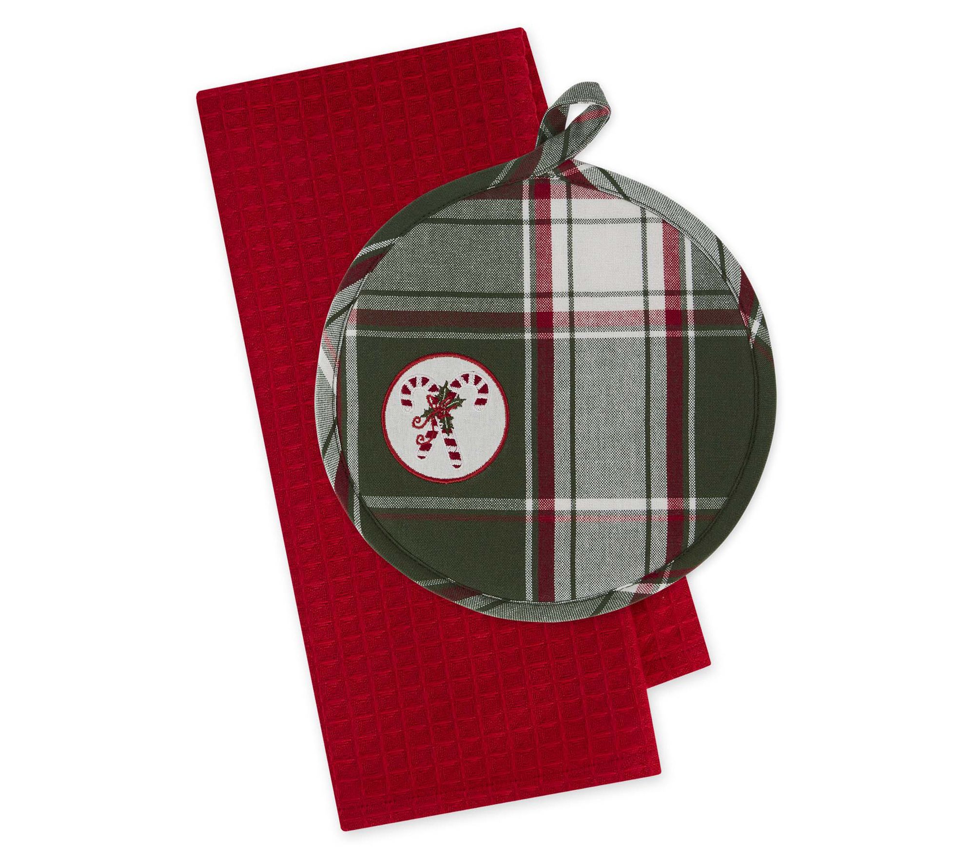 Design Imports Candy Cane Potholder Gift Set