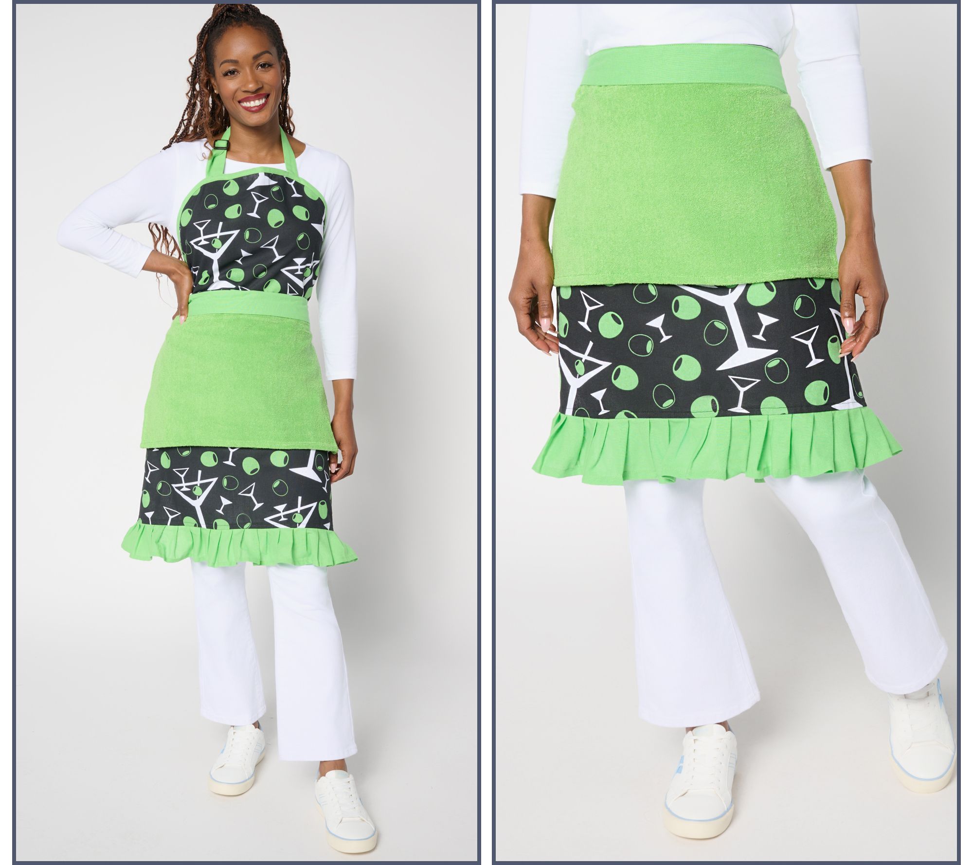 "As Is" Temp-tations Seasonal Grill & Frill Apron Duo