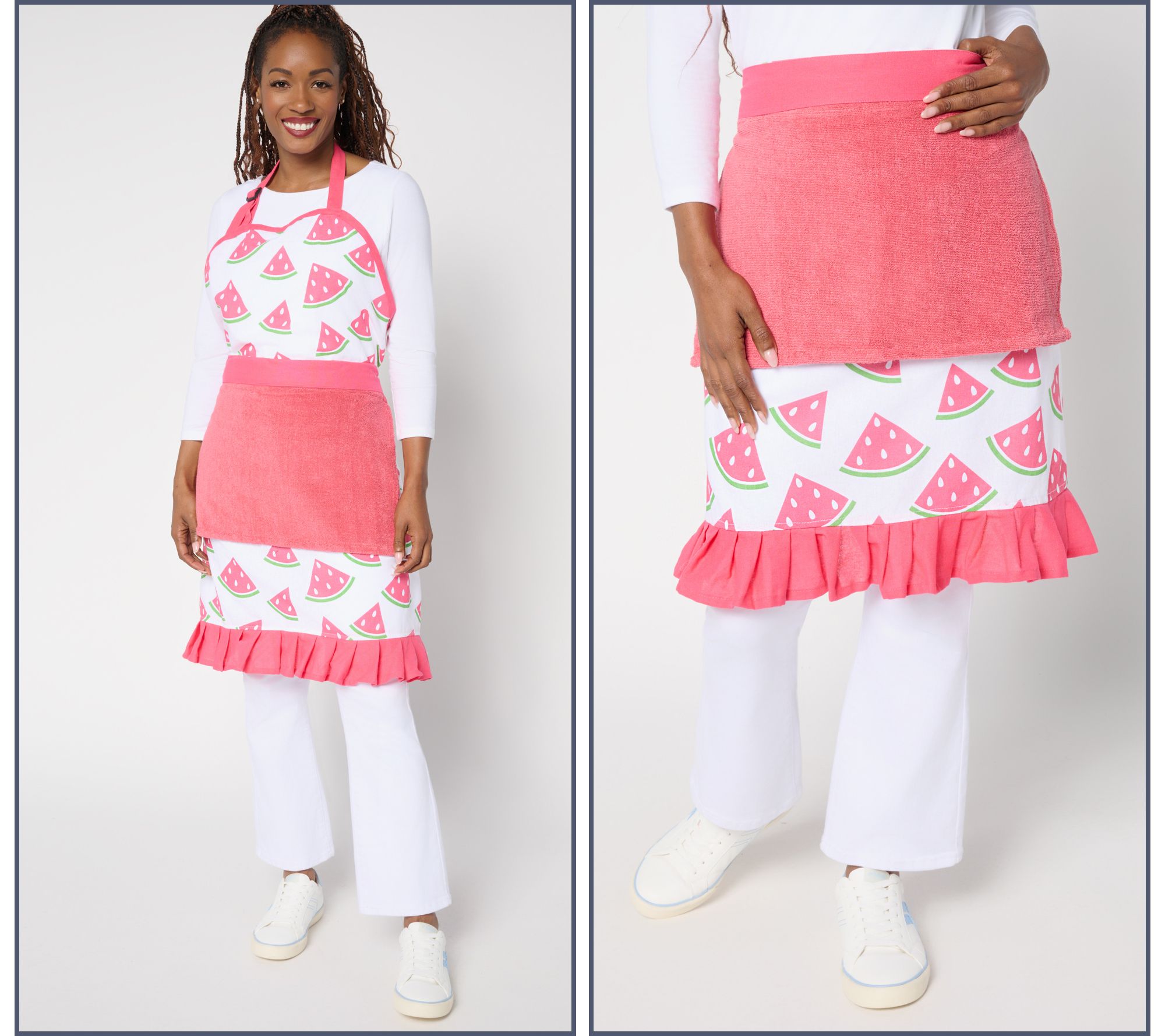 "As Is" Temp-tations Seasonal Grill & Frill Apron Duo