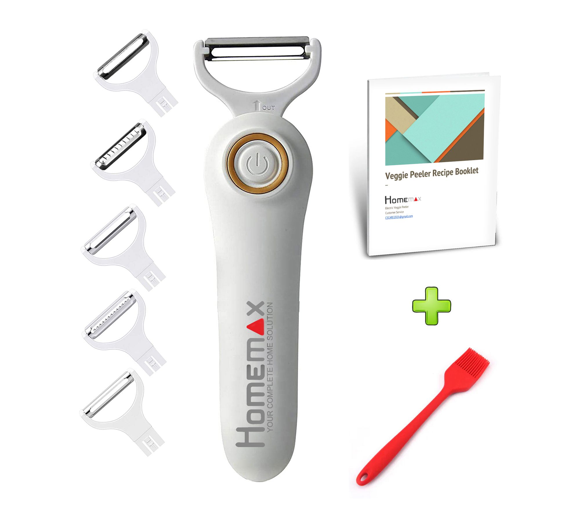  Homemax Cordless Electric Peeler with 5 Blades
