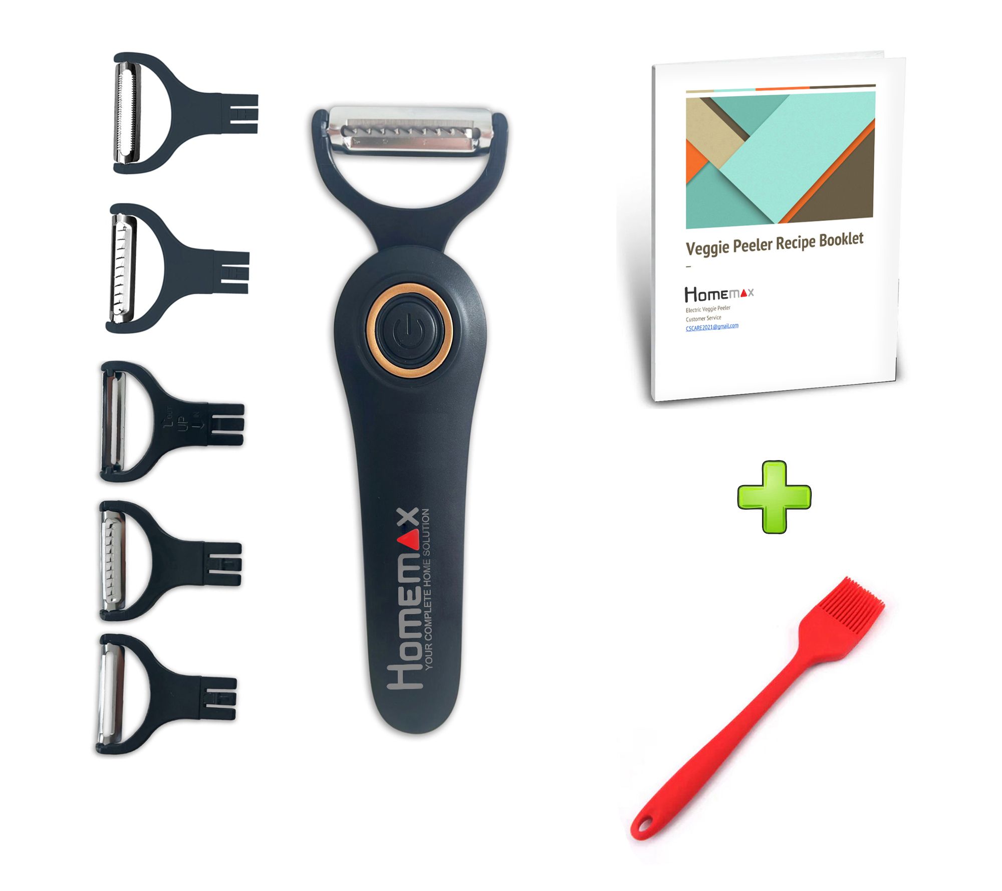 Homemax Cordless Electric Peeler with 5 Blades